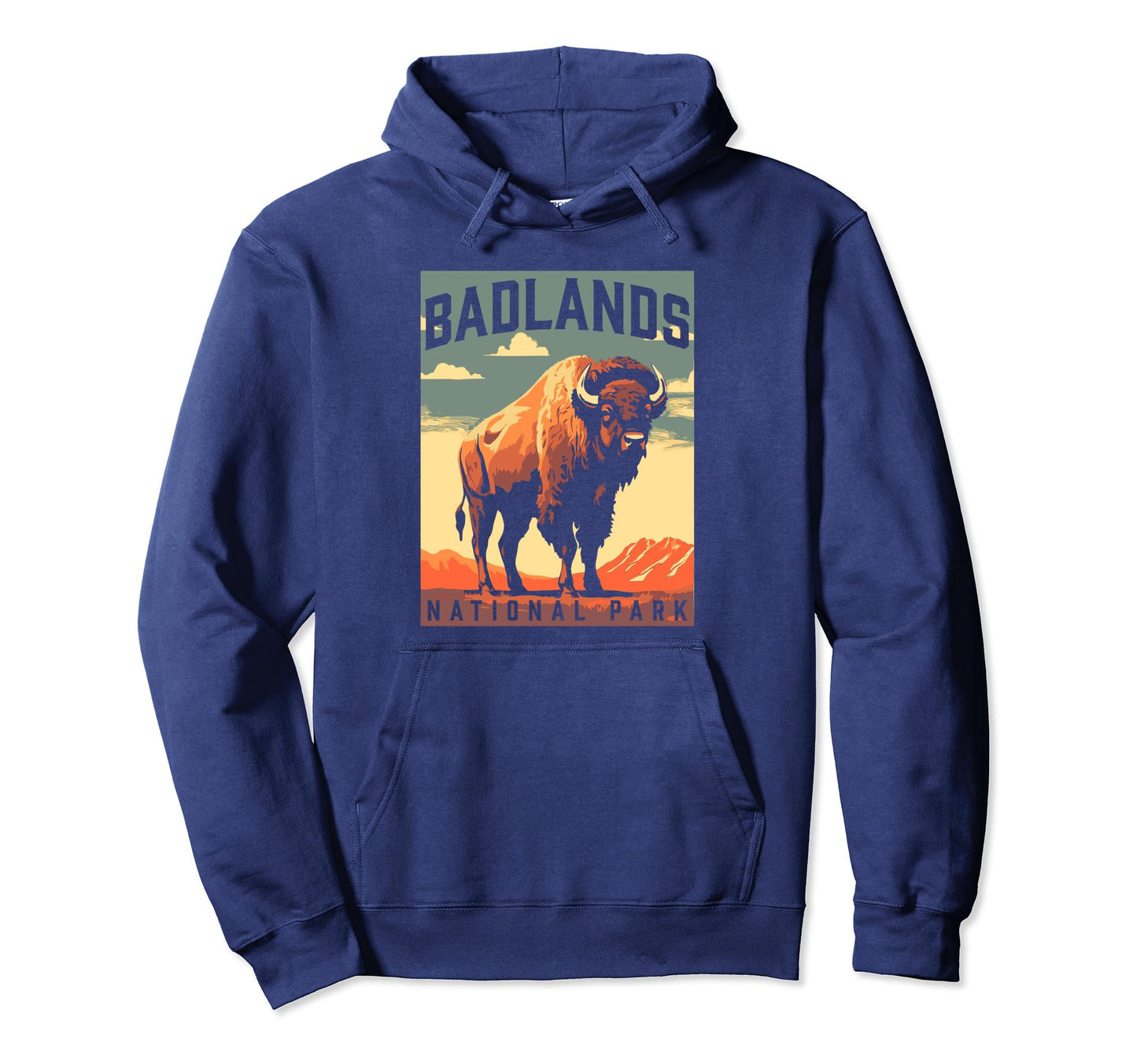 Badlands National Park Bison South Hoodie - Novelty Apparel Men Women - T-Shirt, Sweatshirt, Hoodie