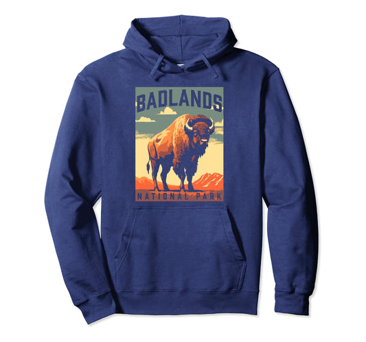 Badlands National Park Bison South Hoodie - Novelty Apparel Men Women - T-Shirt, Sweatshirt, Hoodie