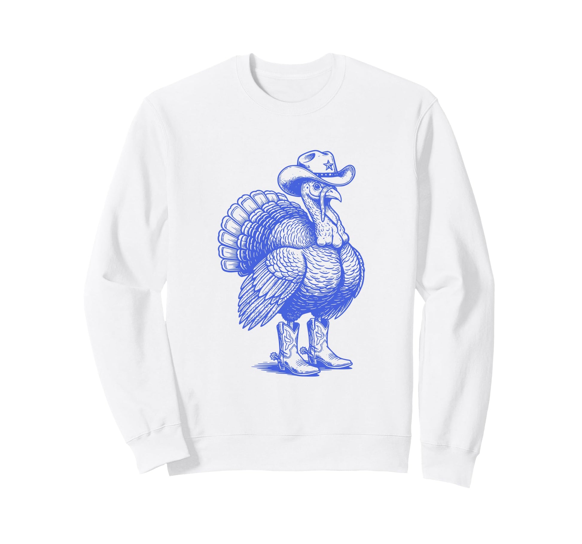 Funny Turkey Cowboy Western Sweatshirt - Custom Art Print Unisex - T-Shirt, Sweatshirt, Hoodie