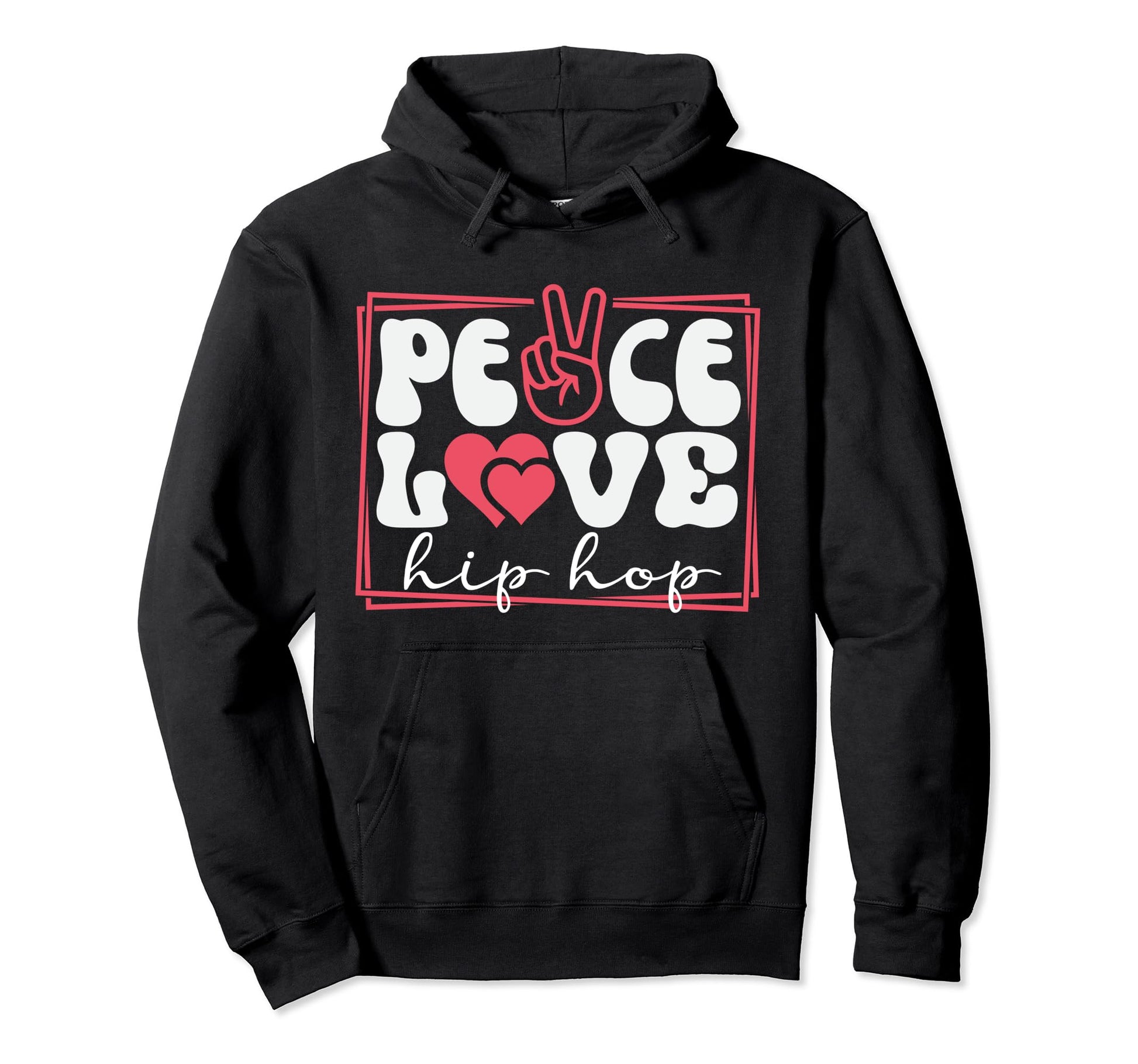 Hip Hop Breakdancing Peace Love Hiphop Hoodie - Unique Graphic for Adults - T-Shirt, Sweatshirt, Hoodie