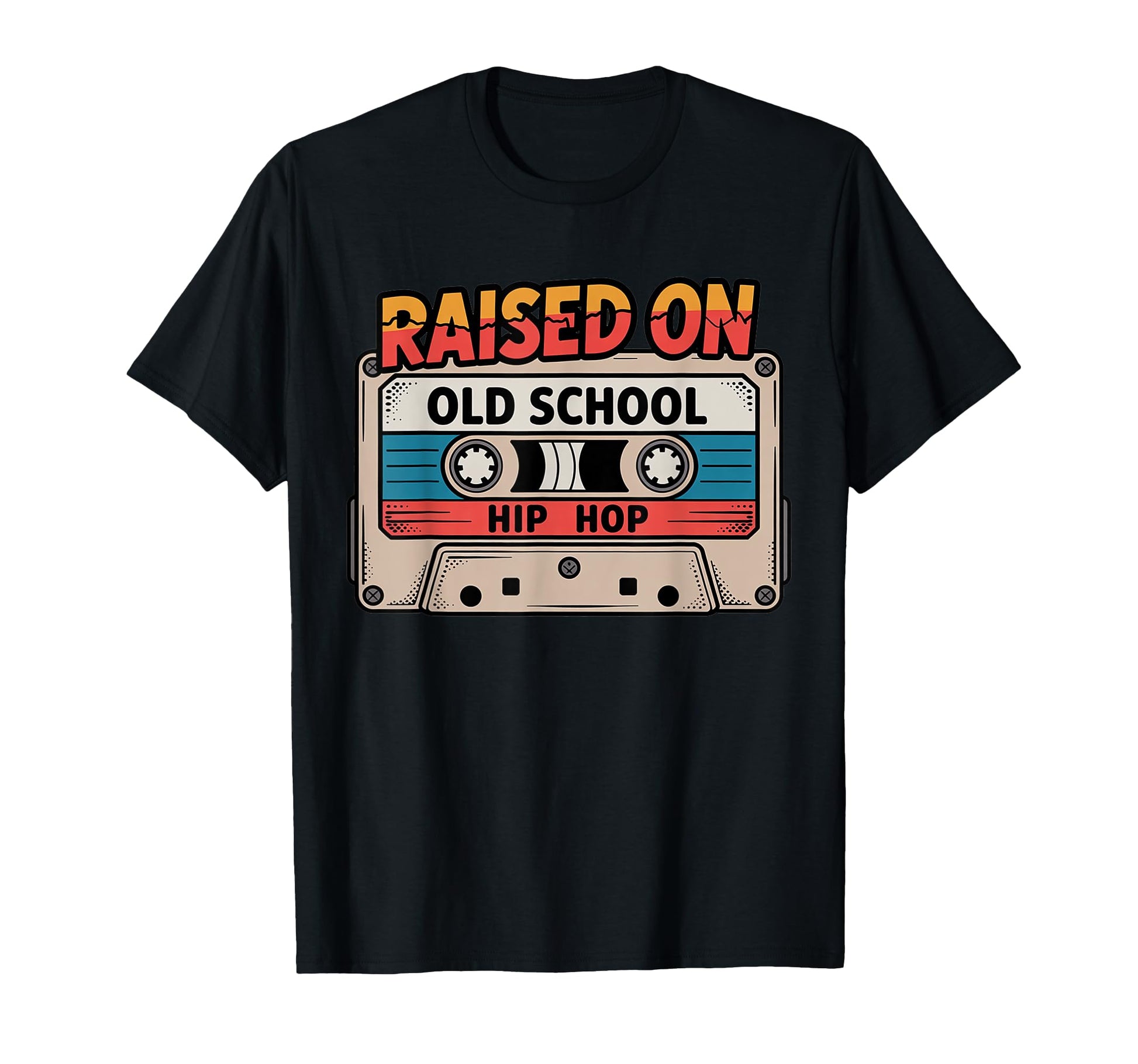 Raised Old School Hip Hop Cassette Graffiti T-Shirt - Unique Graphic Unisex - T-Shirt, Sweatshirt, Hoodie