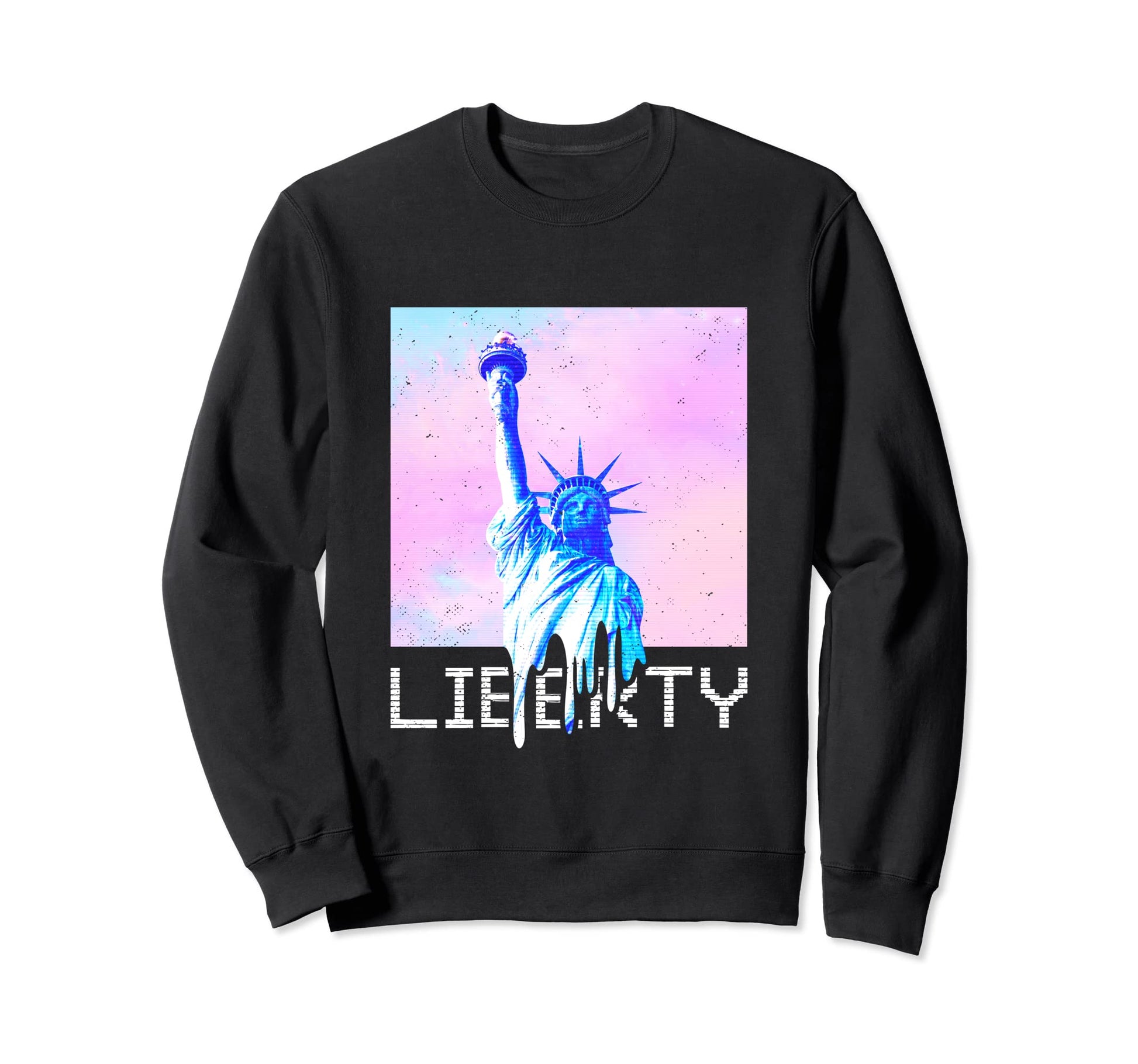 Liberty Statue Vaporwave Aesthetic Sweatshirt - Novelty Apparel Men Women - T-Shirt, Sweatshirt, Hoodie