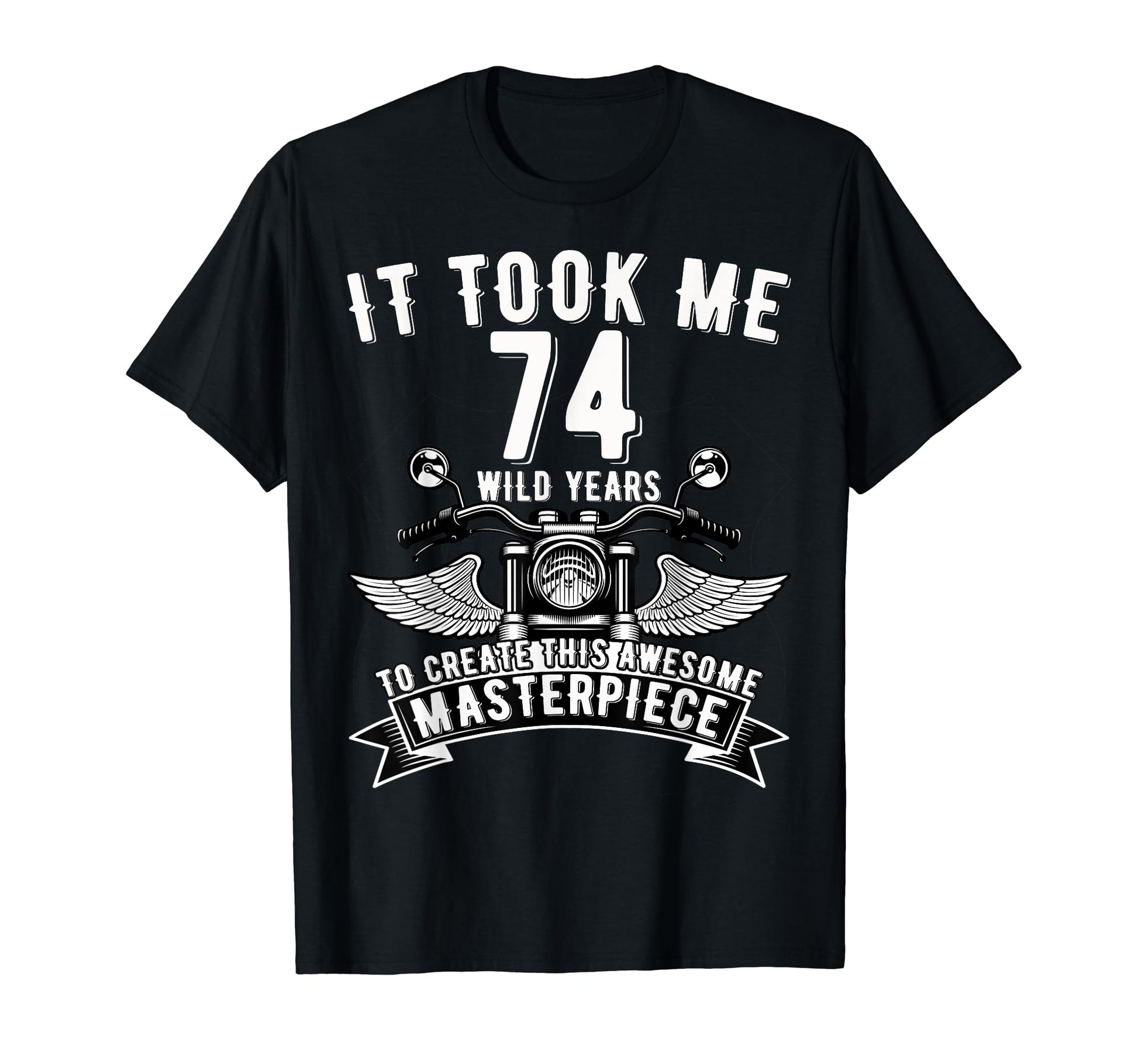 74 Year Old Rock Motorcycle 74Th T-Shirt - Custom Art Print for Adults - T-Shirt, Sweatshirt, Hoodie