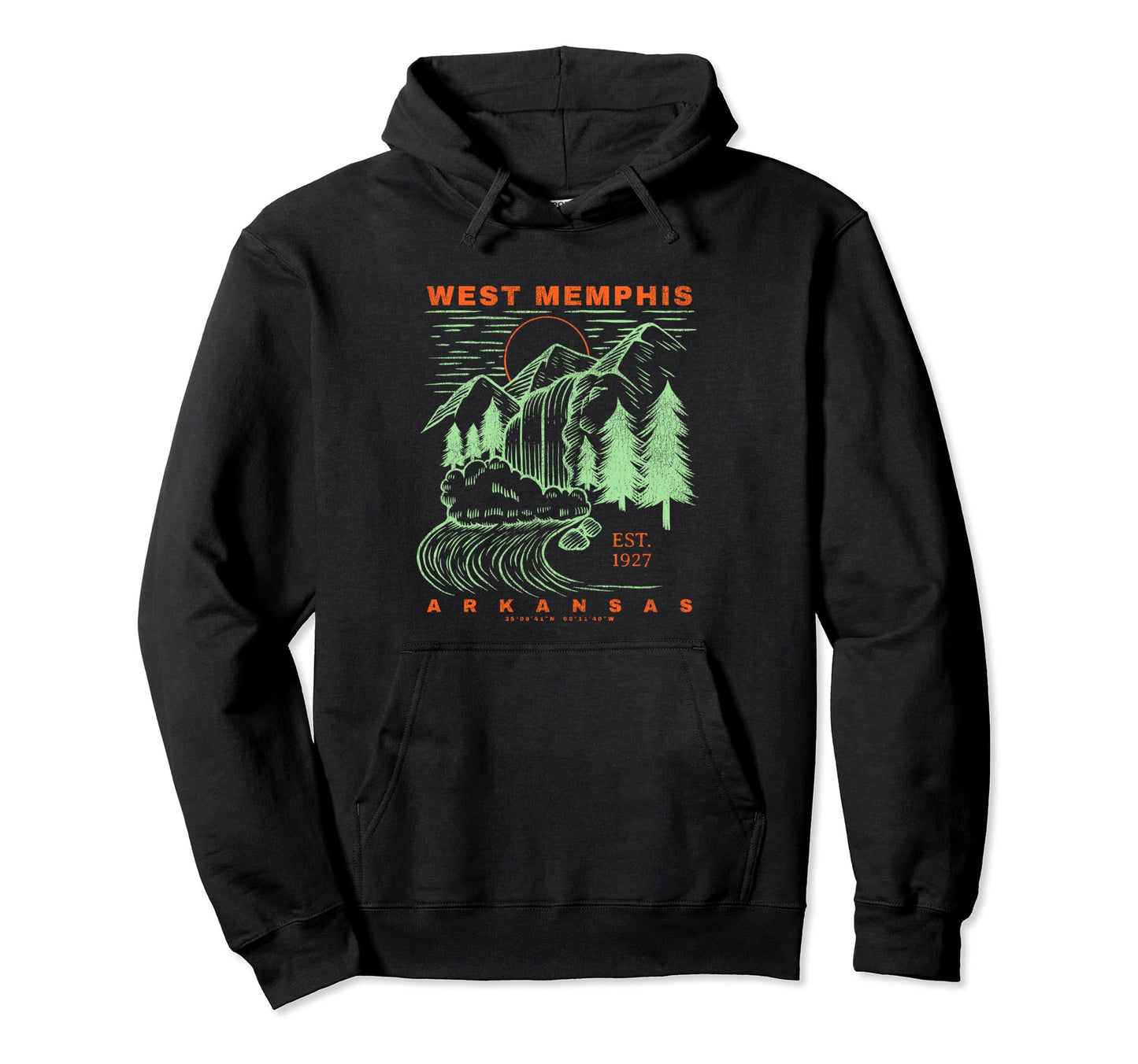 West Memphis Arkansas Souvenir Rustic Hoodie - Novelty Apparel Men Women - T-Shirt, Sweatshirt, Hoodie