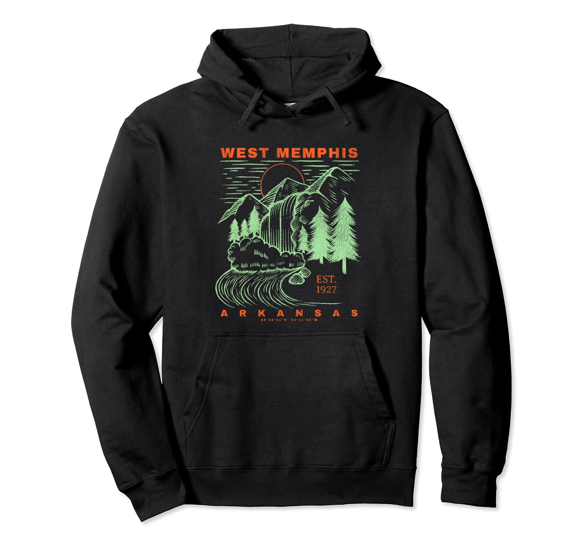 West Memphis Arkansas Souvenir Rustic Hoodie - Novelty Apparel Men Women - T-Shirt, Sweatshirt, Hoodie