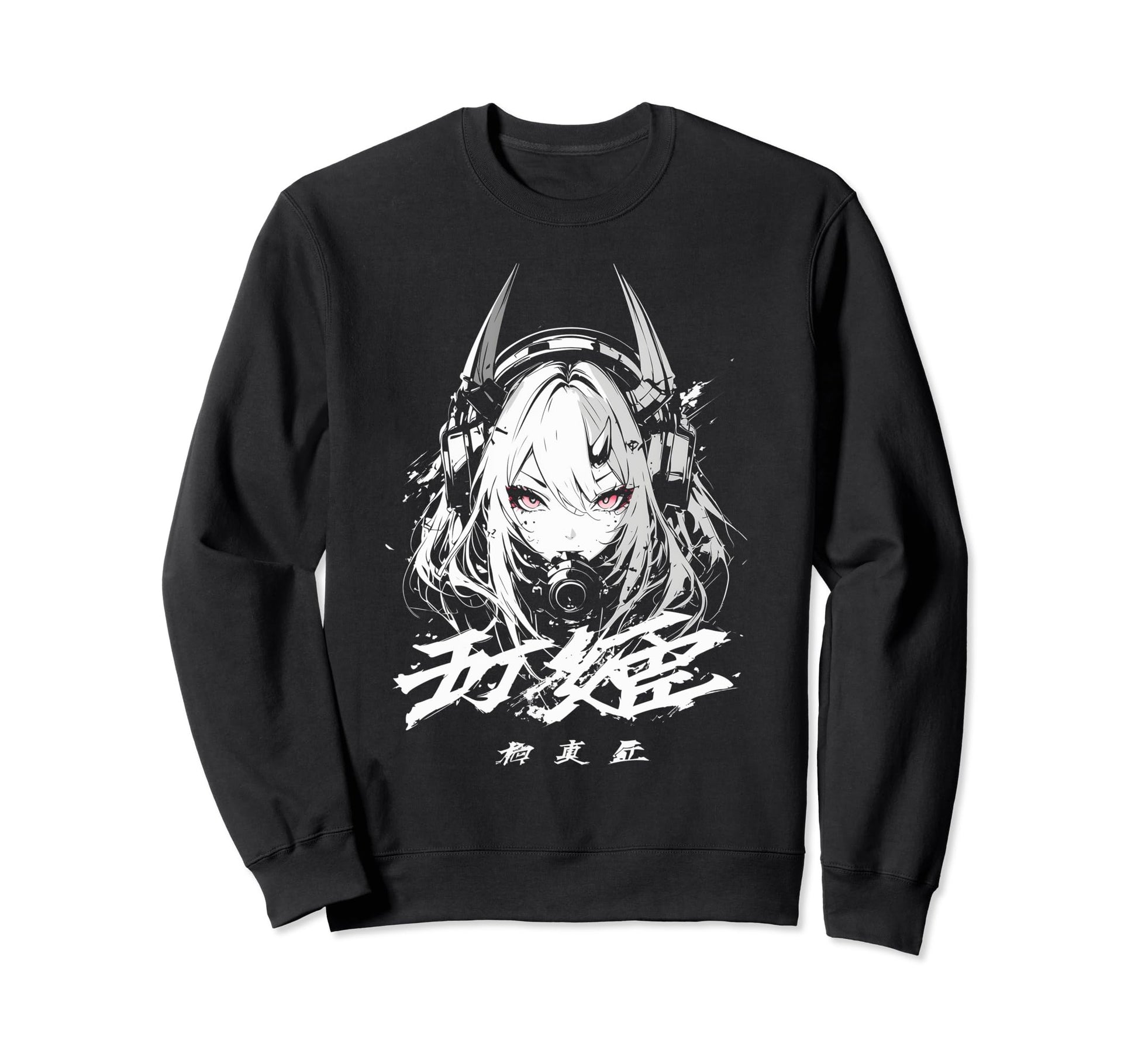 Goth Grunge Demon Anime Waifu Sweatshirt - Custom Art Print for Adults - T-Shirt, Sweatshirt, Hoodie