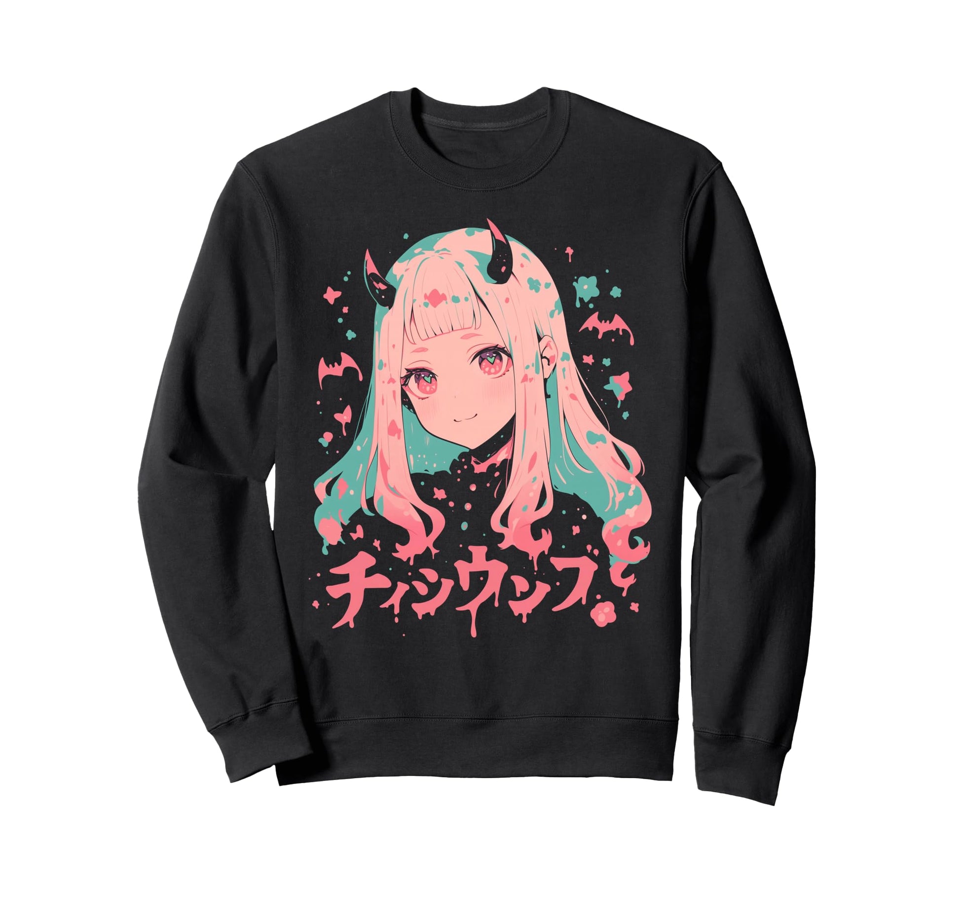 Goth Grunge Demon Anime Waifu Sweatshirt - Minimalist Print Men Women - T-Shirt, Sweatshirt, Hoodie