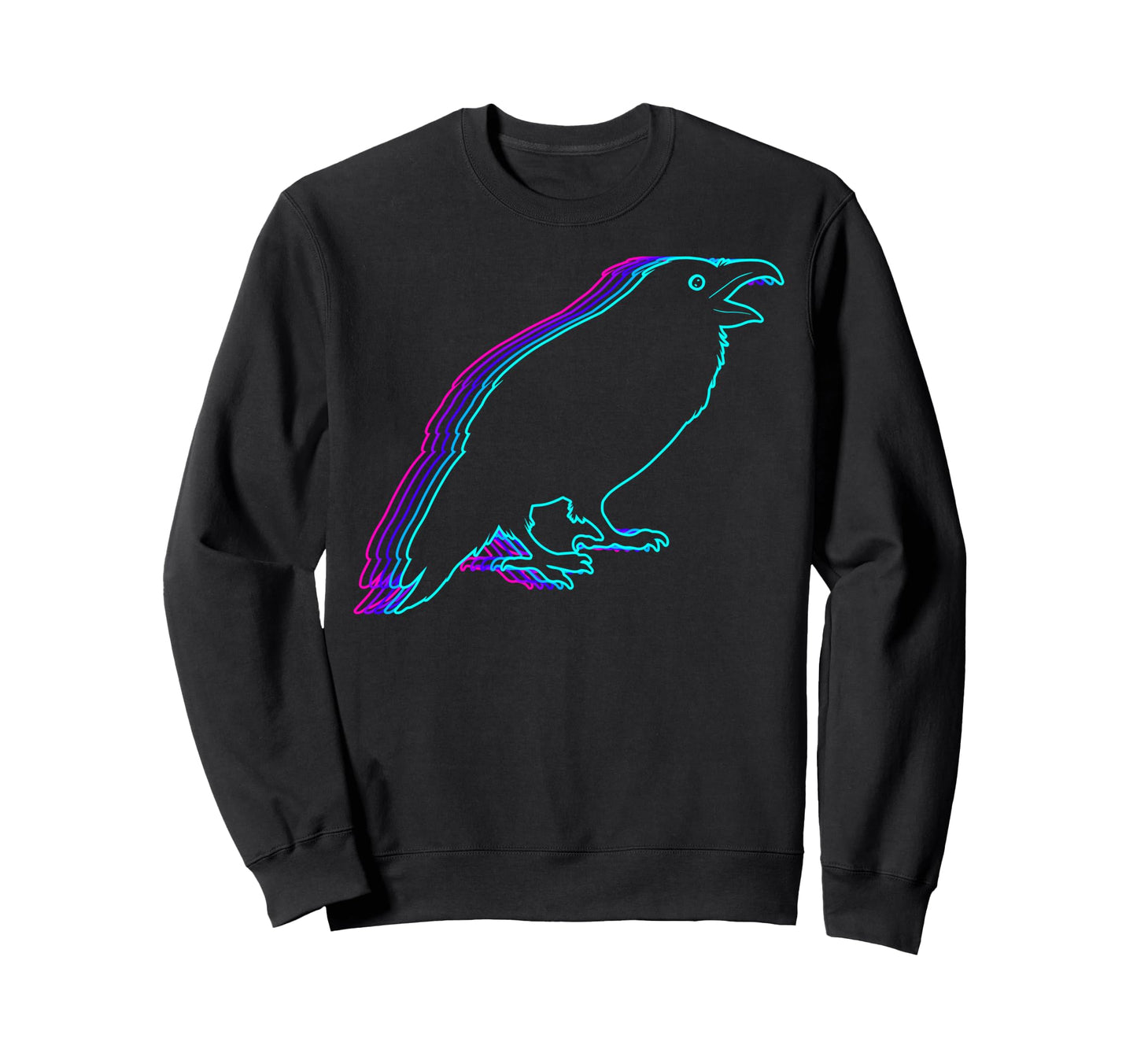 Raven Crow Vaporwave Sweatshirt - Graphic Print for Adults - T-Shirt, Sweatshirt, Hoodie