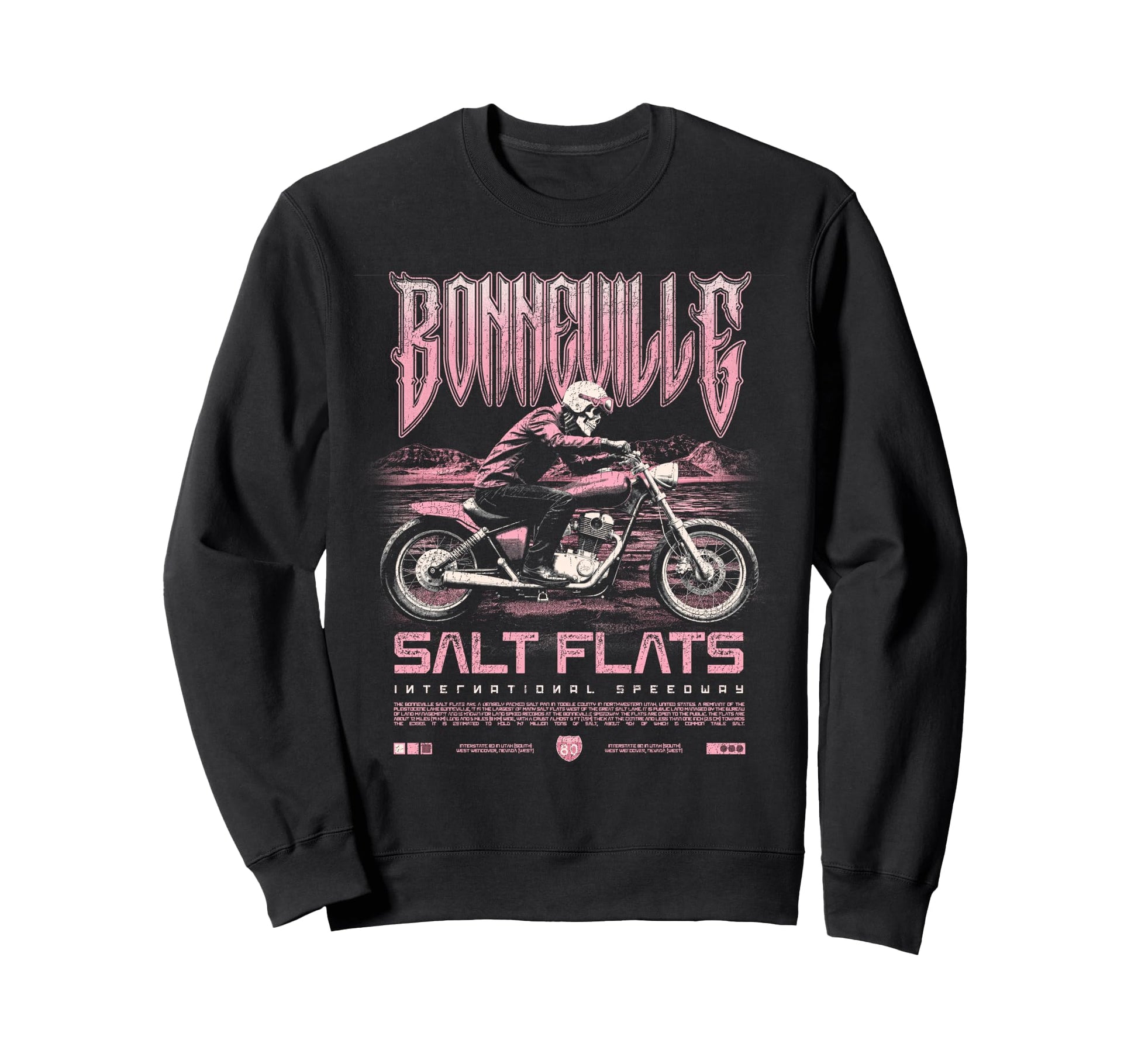 Bonneville Salt Flats Motorcycle Sweatshirt - Aesthetic Graphic Unisex - T-Shirt, Sweatshirt, Hoodie
