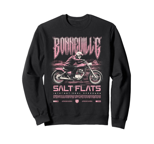 Bonneville Salt Flats Motorcycle Sweatshirt - Aesthetic Graphic Unisex - T-Shirt, Sweatshirt, Hoodie
