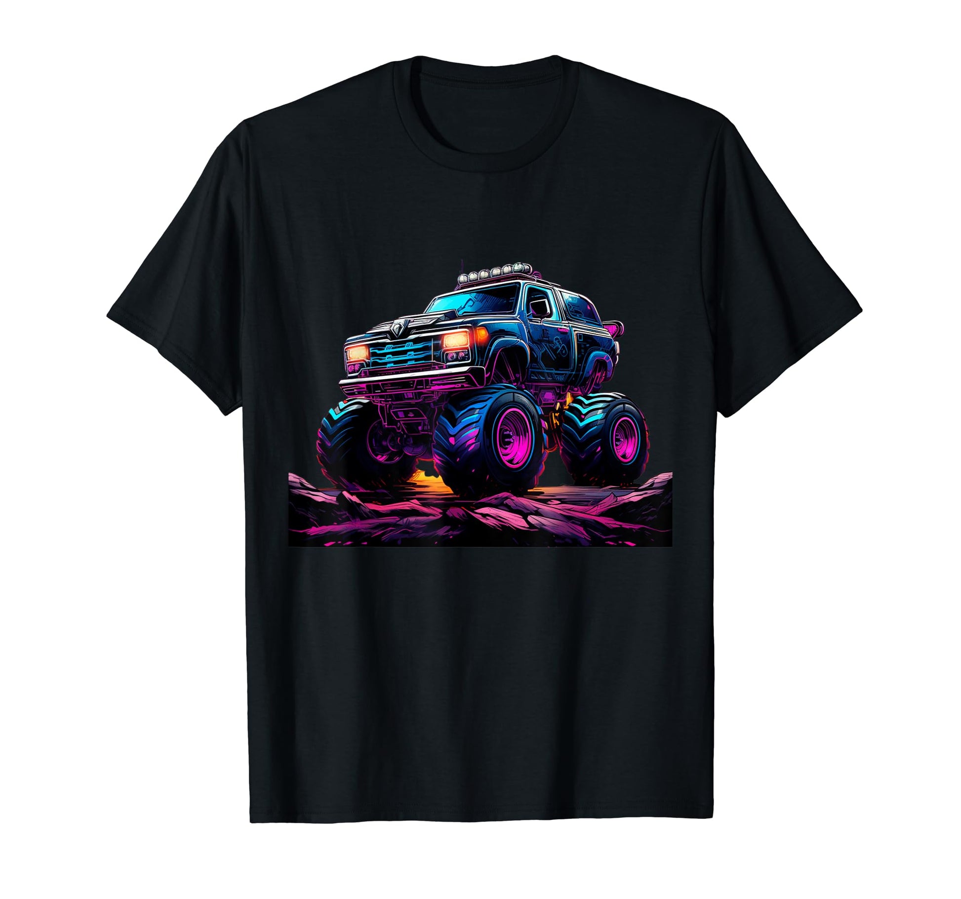 Monster Trucks Vaporwave Aesthetic T-Shirt - Casual Everyday Wear Unisex - T-Shirt, Sweatshirt, Hoodie
