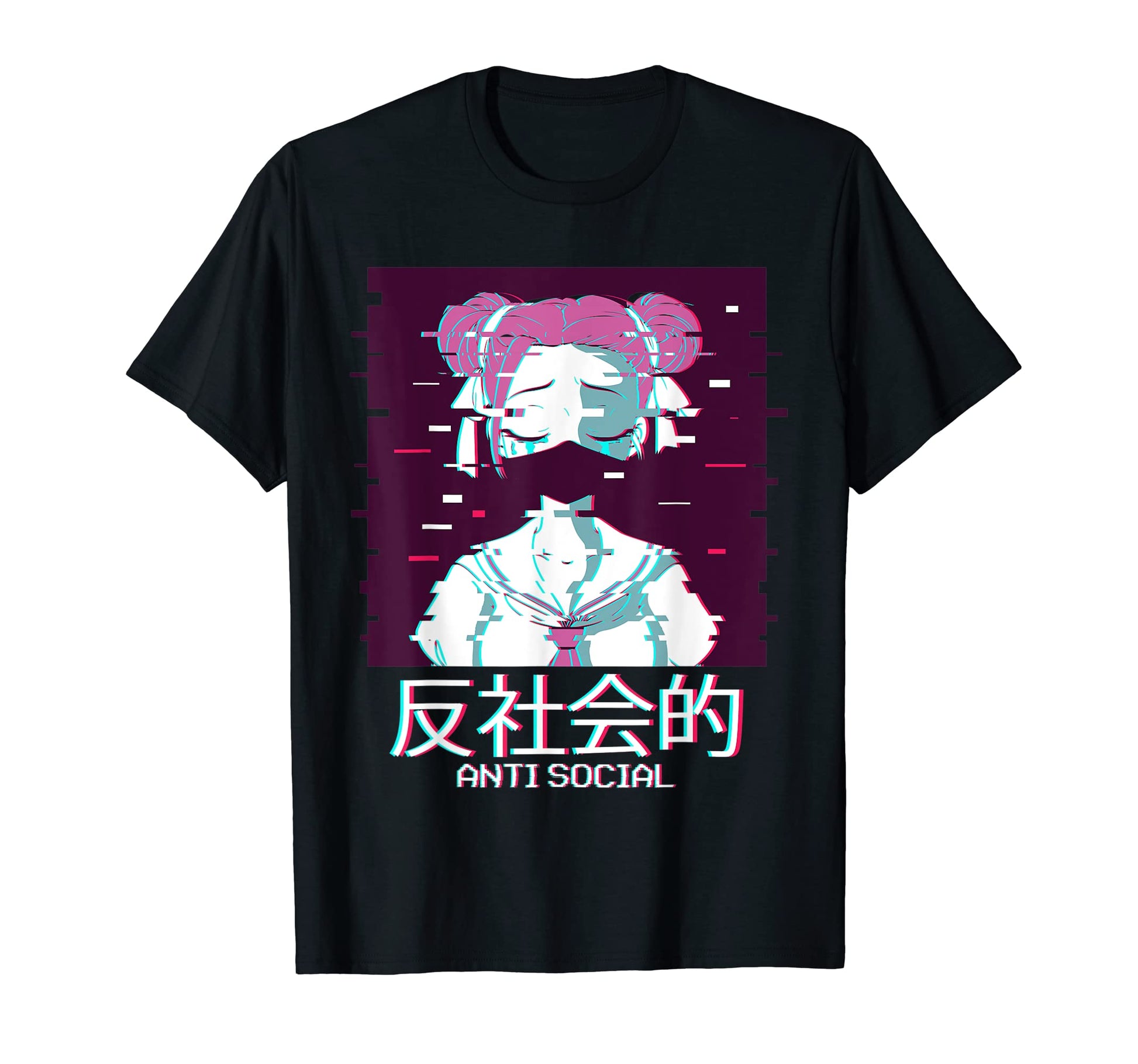 Anti Social Anime Geisha Japanese T-Shirt - Unique Graphic Unisex - T-Shirt, Sweatshirt, Hoodie