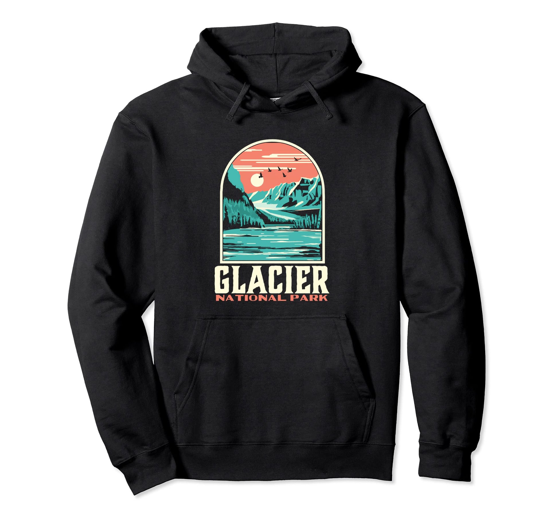 Glacier National Park Montana Hoodie - Trendy Graphic for Adults - T-Shirt, Sweatshirt, Hoodie