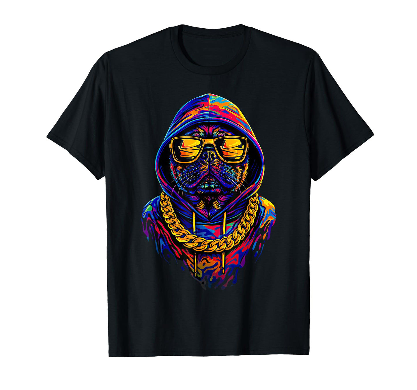 Hip Hop Dog Pug Old School 80S 90S T-Shirt - Streetwear Style Unisex - T-Shirt, Sweatshirt, Hoodie