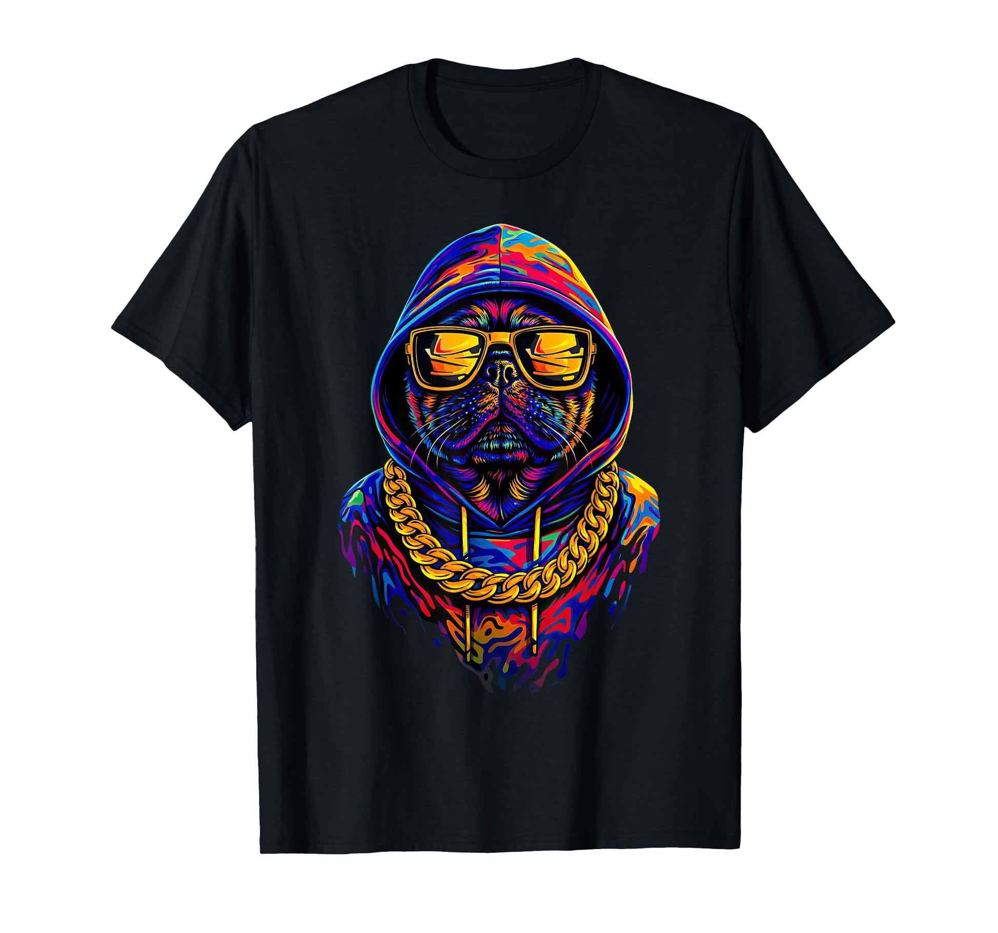 Hip Hop Dog Pug Old School 80S 90S T-Shirt - Streetwear Style Unisex - T-Shirt, Sweatshirt, Hoodie