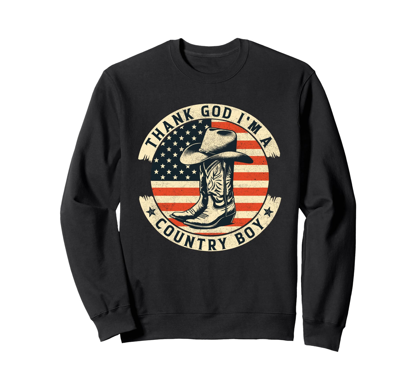 Thank God Im Country Music Sweatshirt - Casual Everyday Wear for Adults - T-Shirt, Sweatshirt, Hoodie
