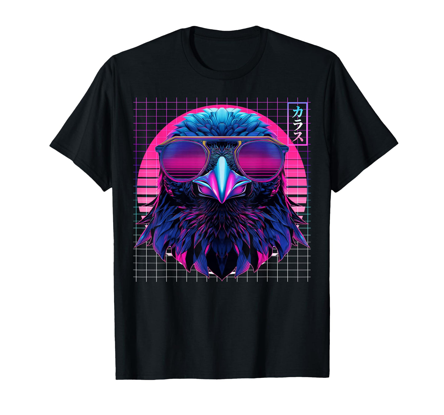 Raven Sunglasses Crow Vaporwave Aesthetic T-Shirt - Trendy Graphic Unisex - T-Shirt, Sweatshirt, Hoodie