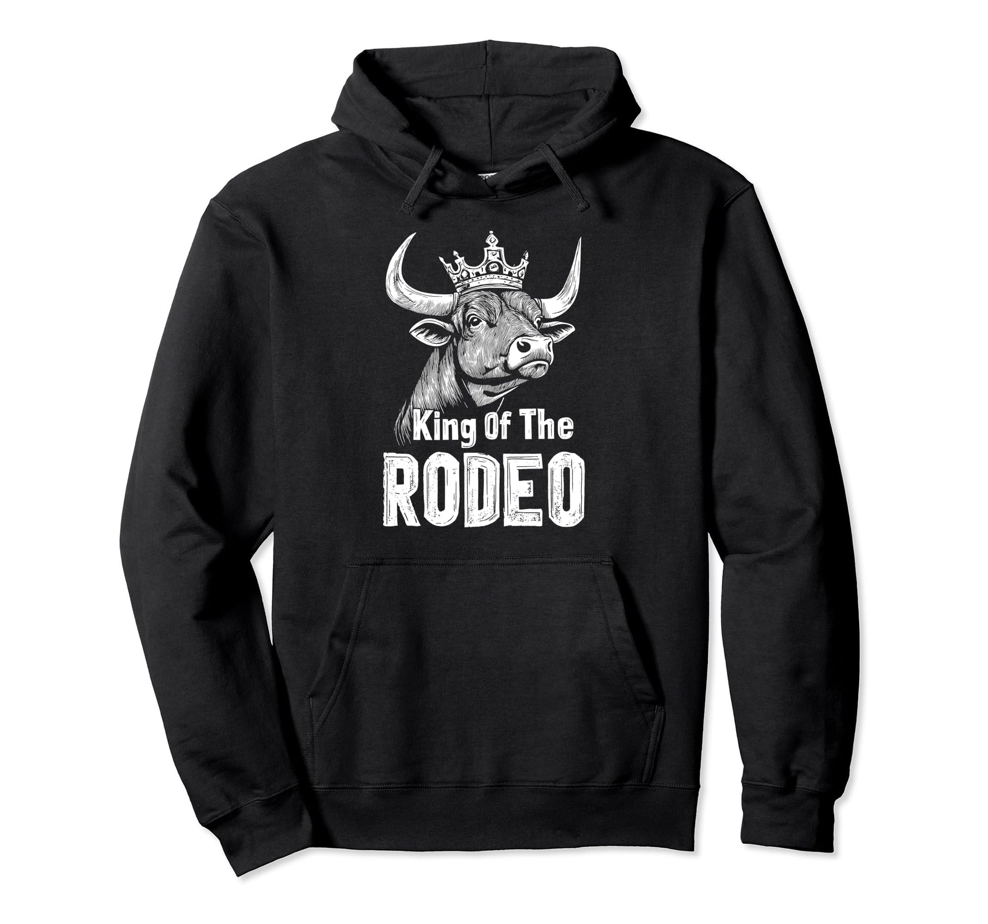 King Rodeo Wild West Cowboy Bull Riding Hoodie - Trendy Graphic for Adults - T-Shirt, Sweatshirt, Hoodie