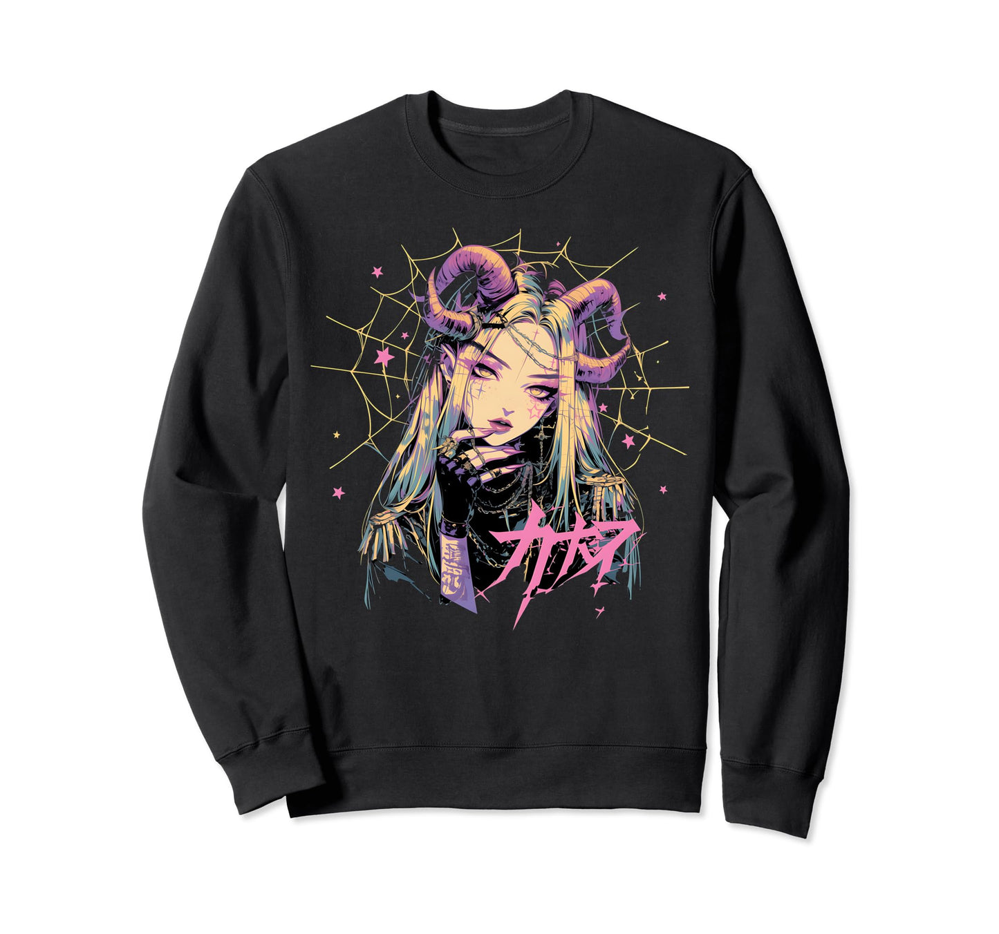 Goth Grunge Demon Anime Waifu Horror Sweatshirt - Trendy Graphic Men Women - T-Shirt, Sweatshirt, Hoodie