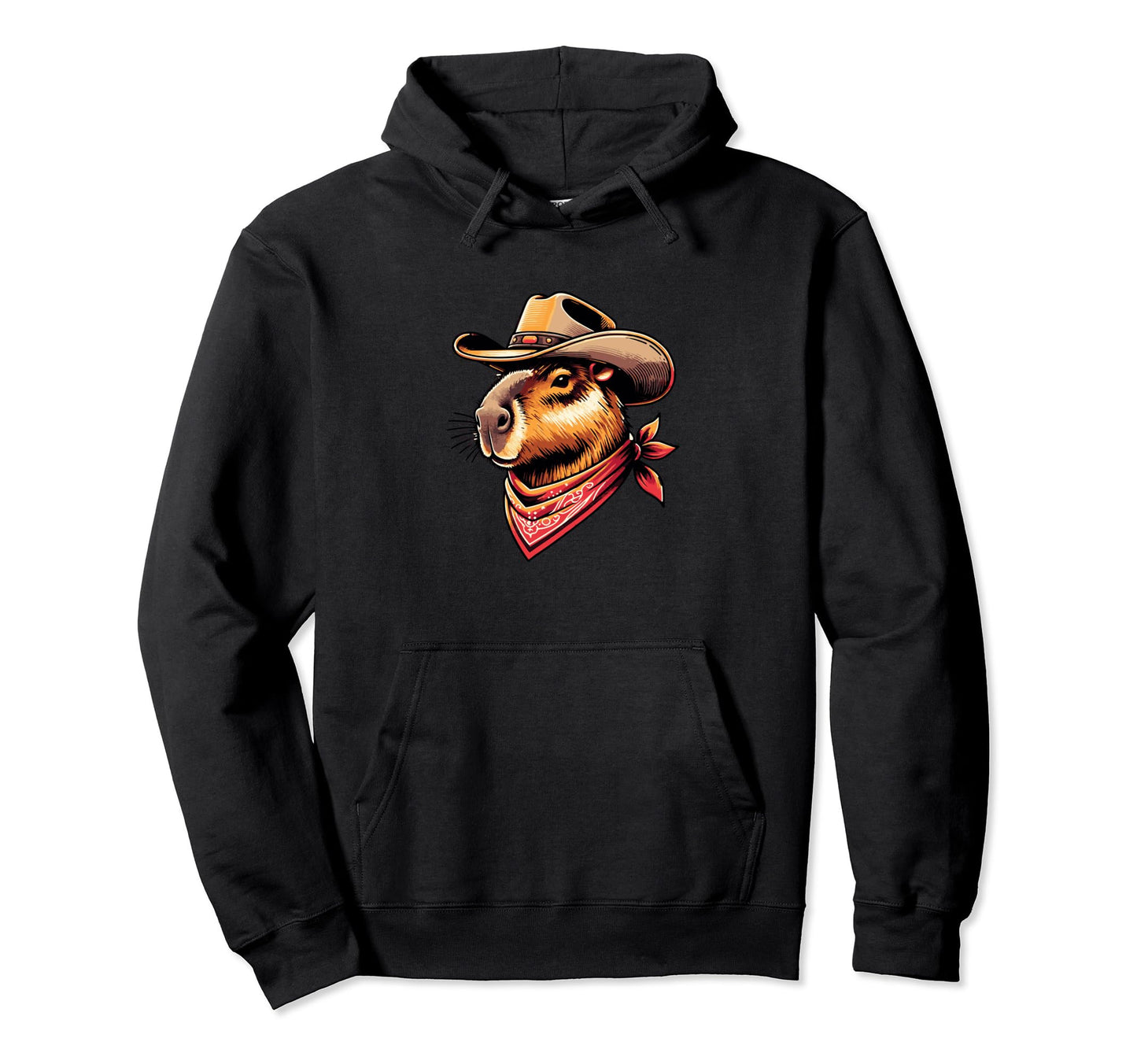 Funny Western Capybara Cowboy Rodent Hoodie - Unique Graphic for Adults - T-Shirt, Sweatshirt, Hoodie