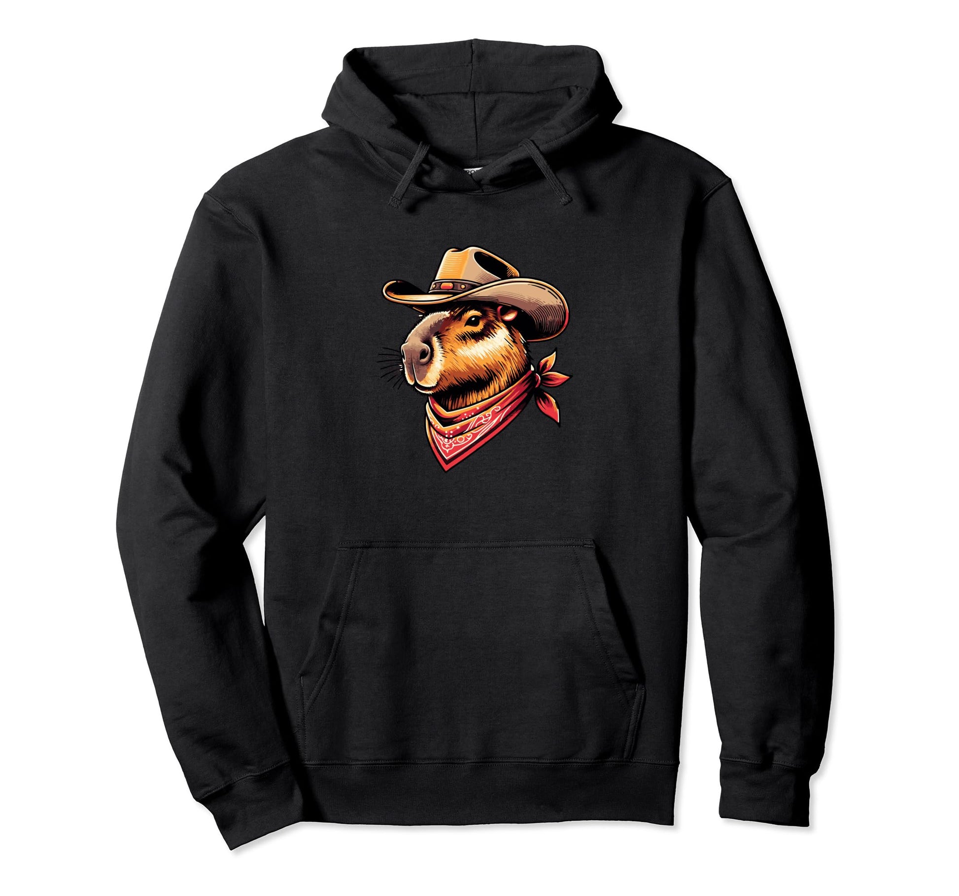 Funny Western Capybara Cowboy Rodent Hoodie - Unique Graphic for Adults - T-Shirt, Sweatshirt, Hoodie