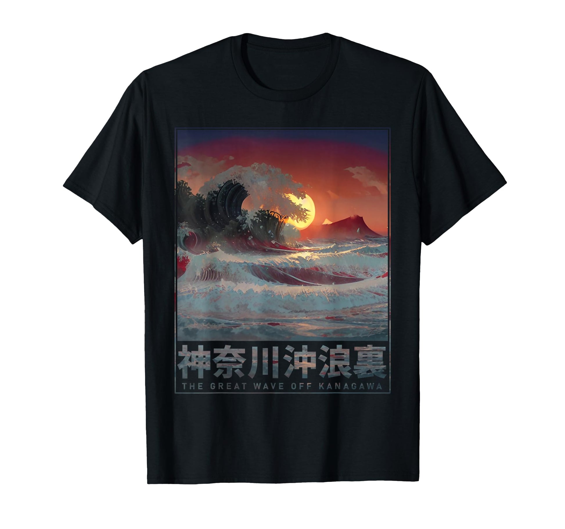 Japanese Kanagawa Wave Aesthetic T-Shirt - Custom Art Print for Adults - T-Shirt, Sweatshirt, Hoodie