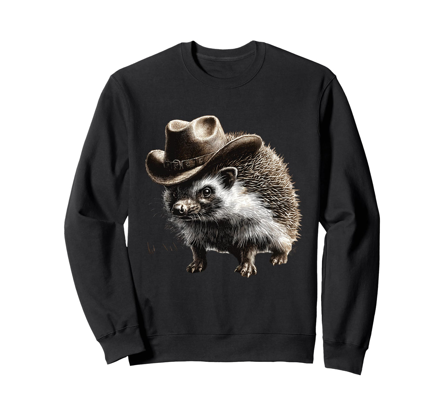 Hedgehog Cowboy Rodeo Cowgirl Western Sweatshirt - Unique Graphic Unisex - T-Shirt, Sweatshirt, Hoodie