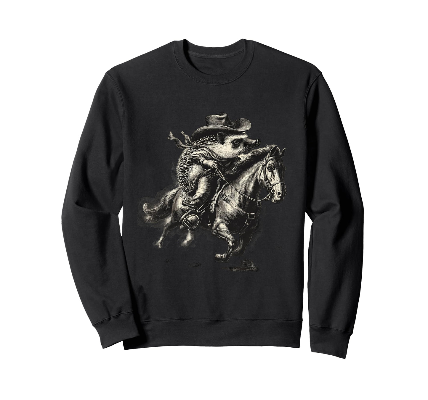 Hedgehog Cowboy Rodeo Cowgirl Sweatshirt - Fun Novelty Design Men Women - T-Shirt, Sweatshirt, Hoodie