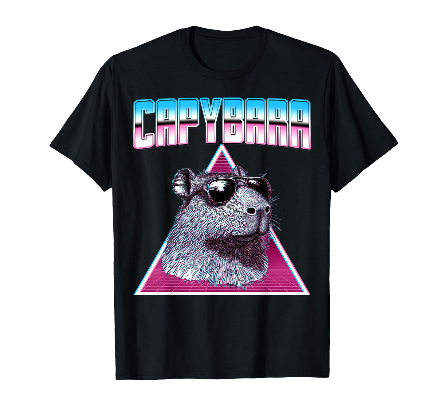Capybara Capibara Sunglasses Vaporwave T-Shirt - Custom Art Print Unisex - T-Shirt, Sweatshirt, Hoodie