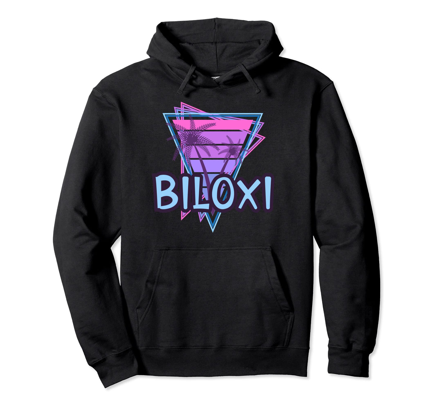 Biloxi Vacation Vaporwave Aesthetic Hoodie - Unique Graphic Men Women - T-Shirt, Sweatshirt, Hoodie