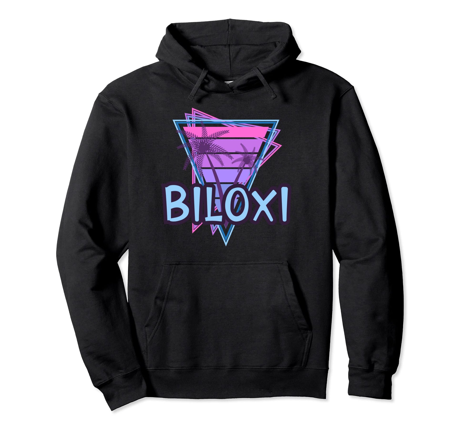 Biloxi Vacation Vaporwave Aesthetic Hoodie - Unique Graphic Men Women - T-Shirt, Sweatshirt, Hoodie
