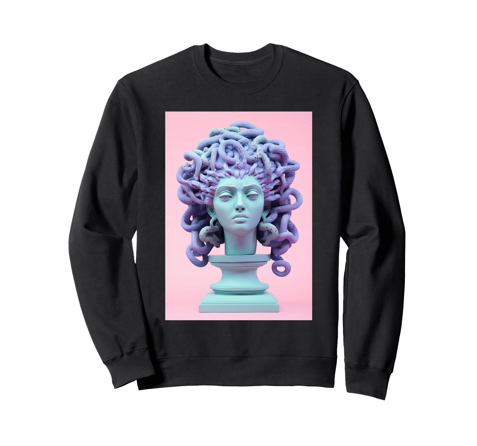 Vaporwave Medusa Statue Aesthetic Sweatshirt - Streetwear Style Men Women - T-Shirt, Sweatshirt, Hoodie