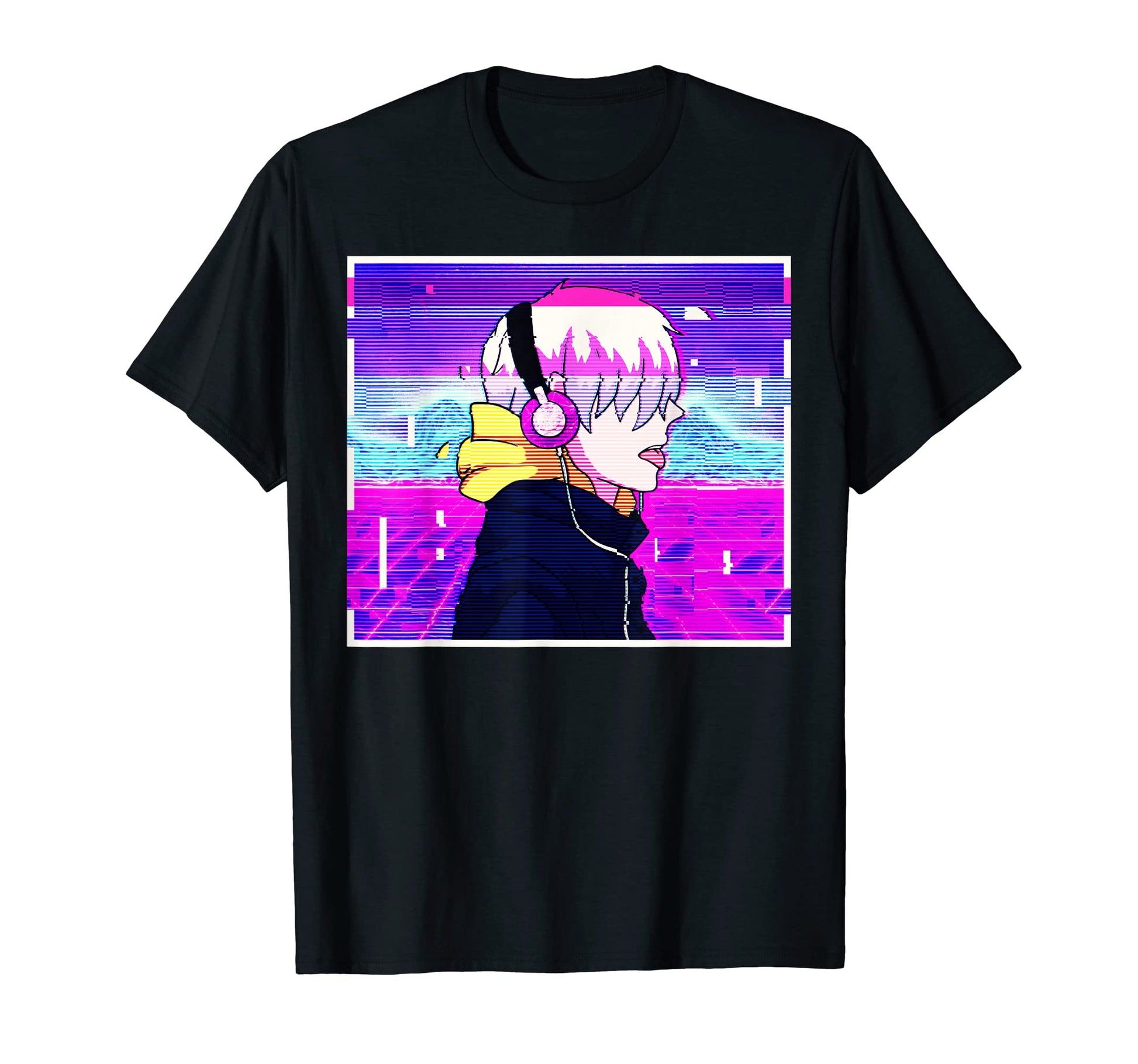 Emo Anime Vaporwave Aesthetic Glitch T-Shirt - Minimalist Print Men Women - T-Shirt, Sweatshirt, Hoodie