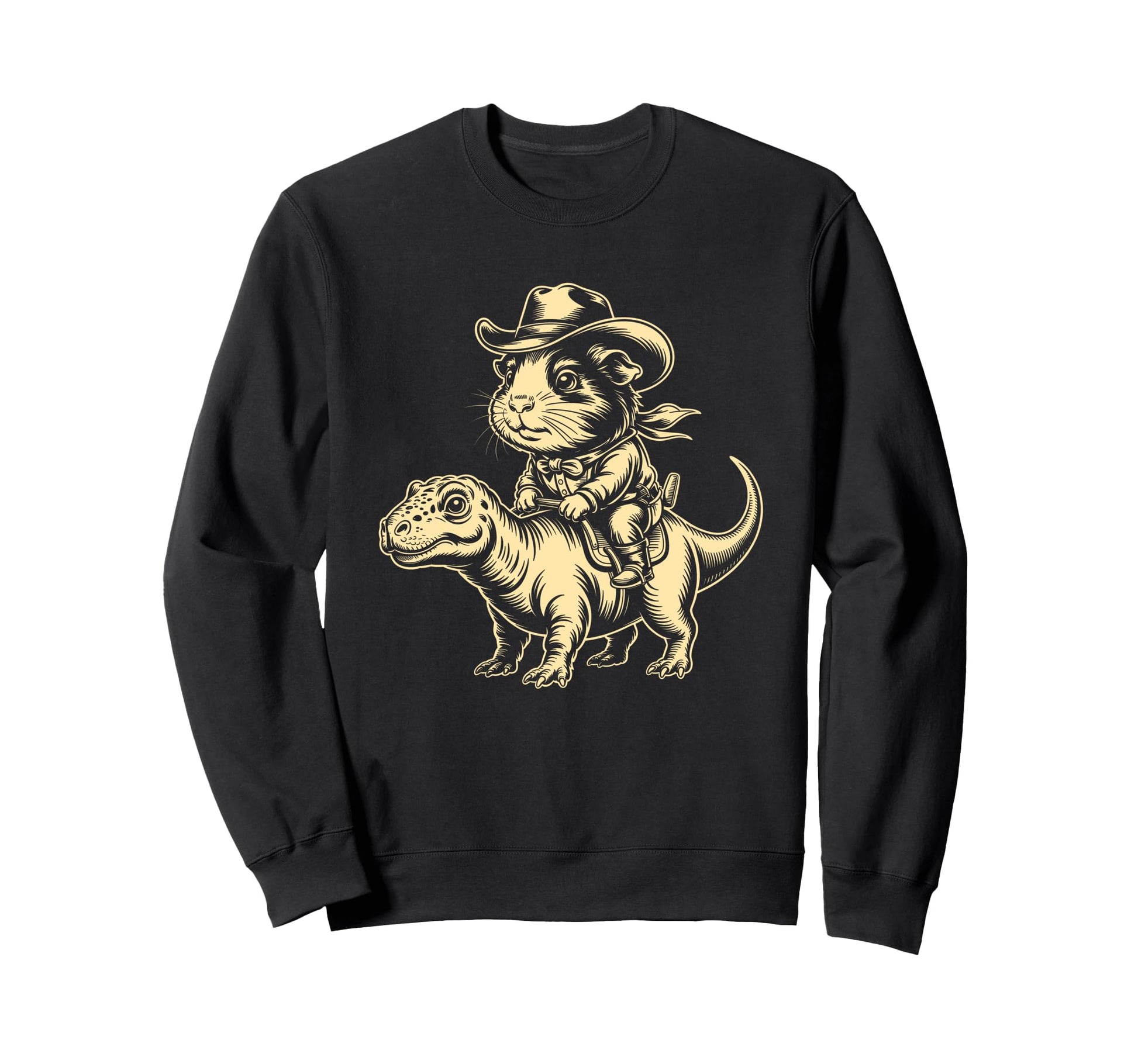 Guinea Pig Cowboy Dinosaur Sweatshirt - Casual Everyday Wear for Adults - T-Shirt, Sweatshirt, Hoodie