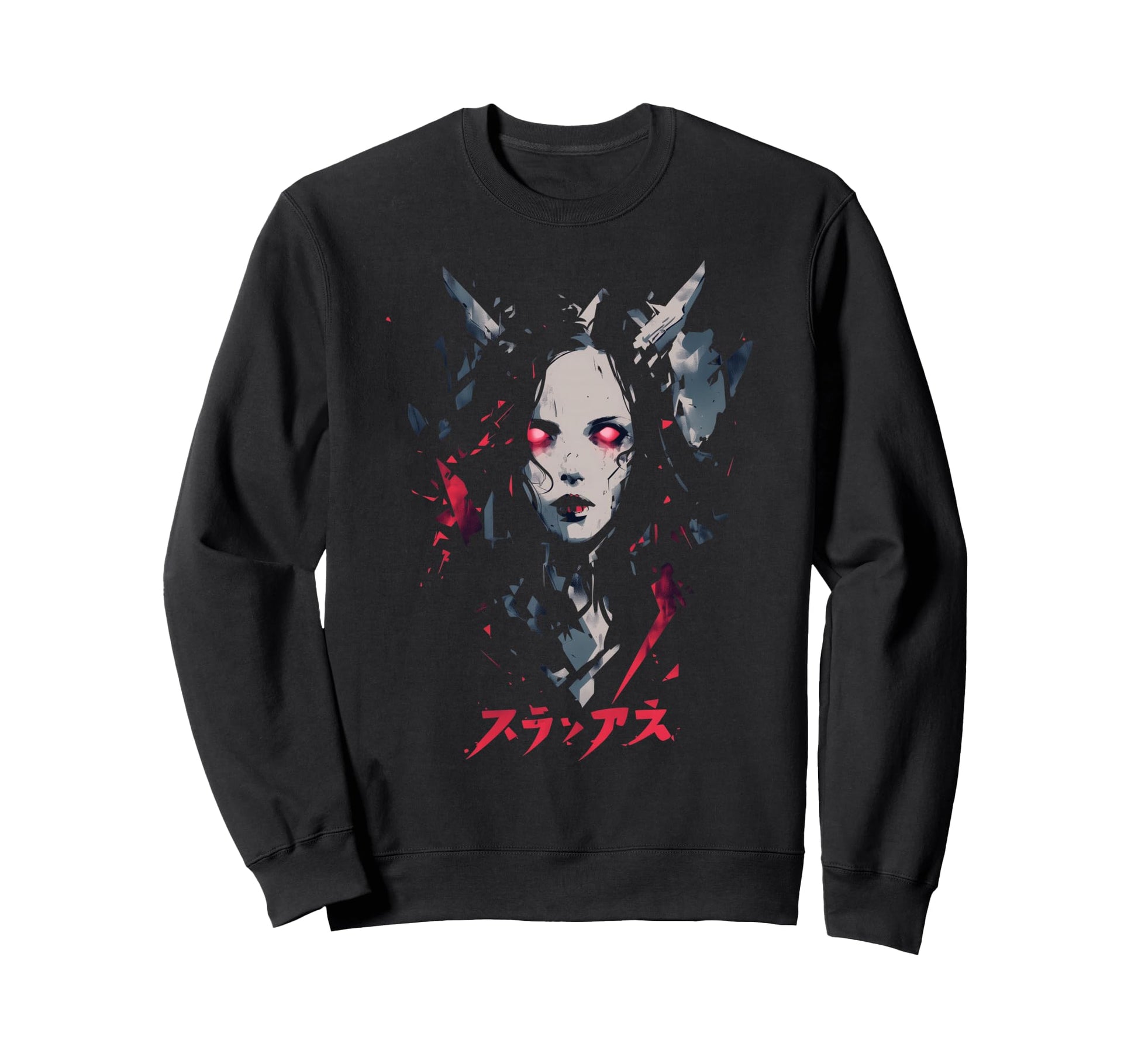 Goth Grunge Demon Anime Waifu Sweatshirt - Fun Novelty Design Men Women - T-Shirt, Sweatshirt, Hoodie