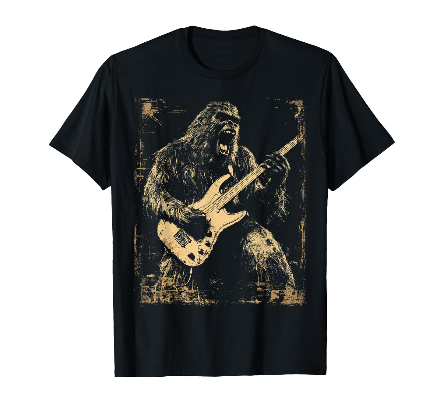 Gorilla Playing Guitar Rock T-Shirt - Casual Everyday Wear for Adults - T-Shirt, Sweatshirt, Hoodie