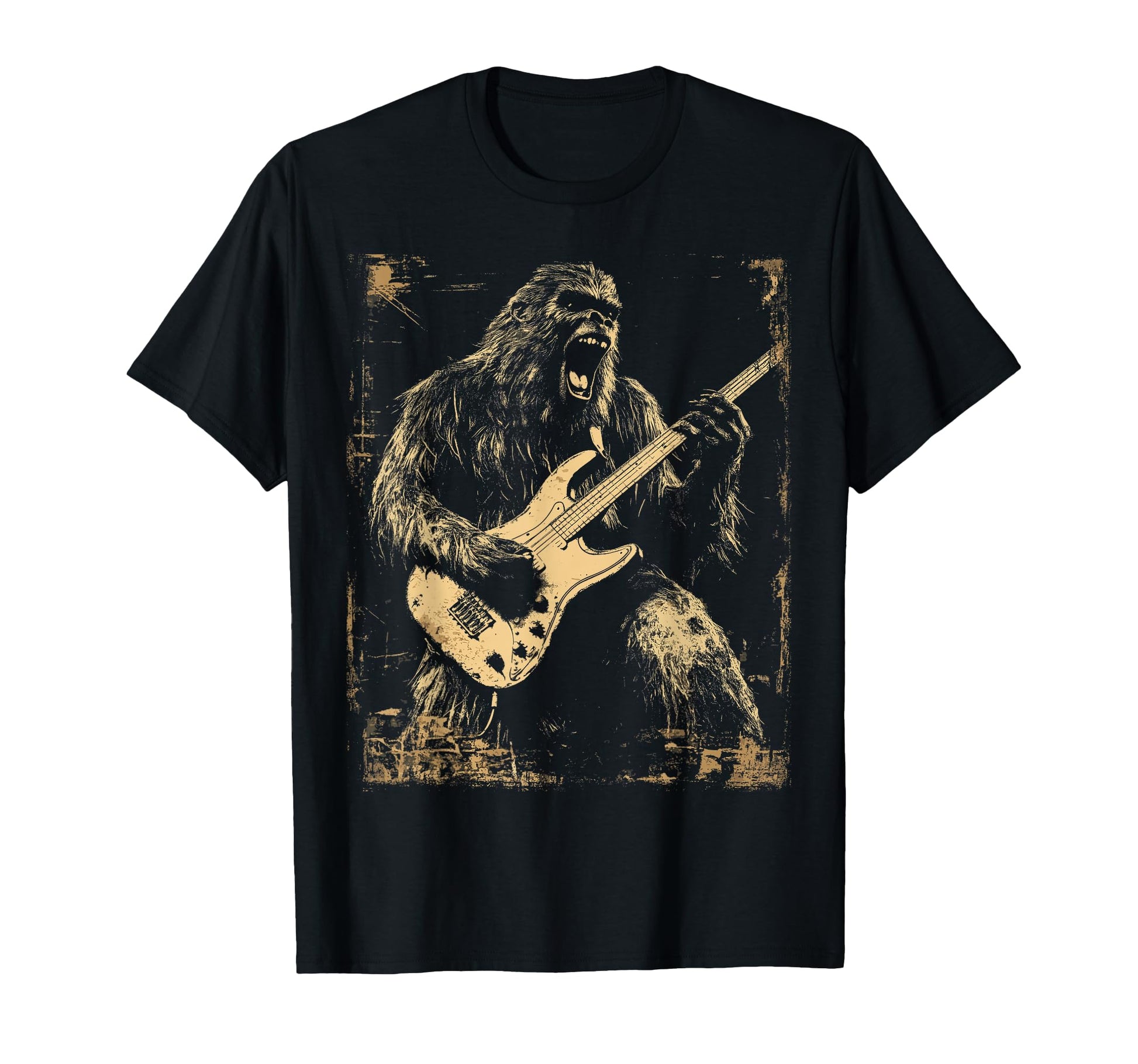 Gorilla Playing Guitar Rock T-Shirt - Casual Everyday Wear for Adults - T-Shirt, Sweatshirt, Hoodie
