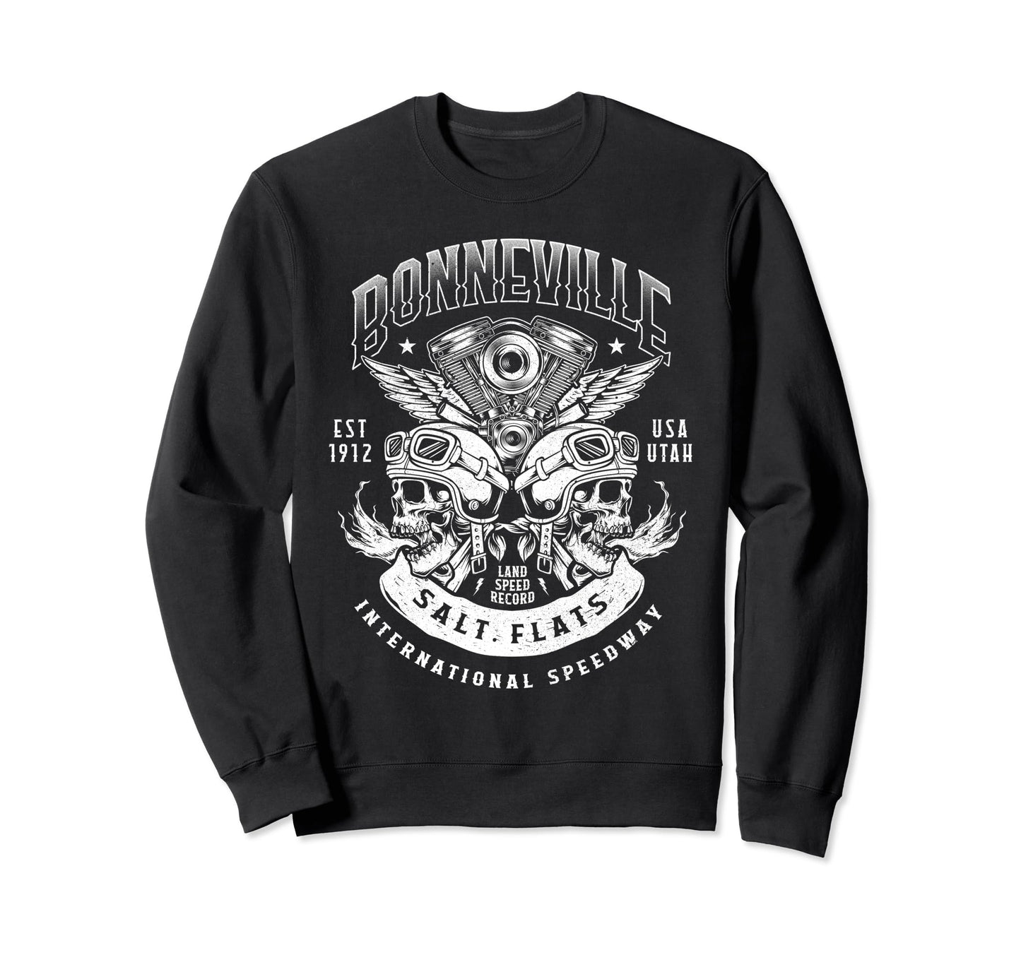 Bonneville Salt Flats Motorcycle Sweatshirt - Novelty Apparel for Adults - T-Shirt, Sweatshirt, Hoodie