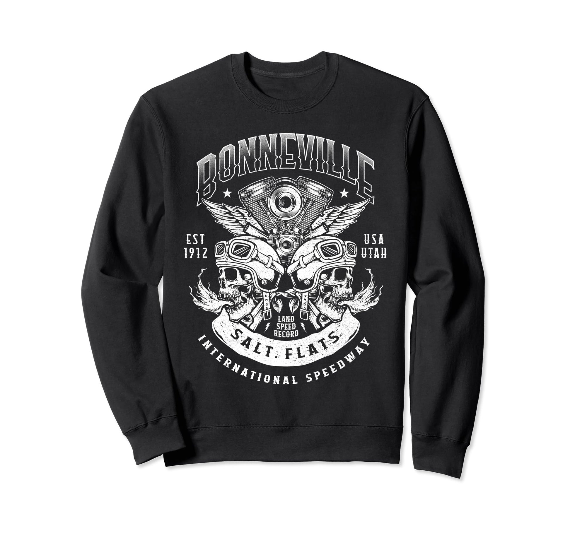 Bonneville Salt Flats Motorcycle Sweatshirt - Novelty Apparel for Adults - T-Shirt, Sweatshirt, Hoodie