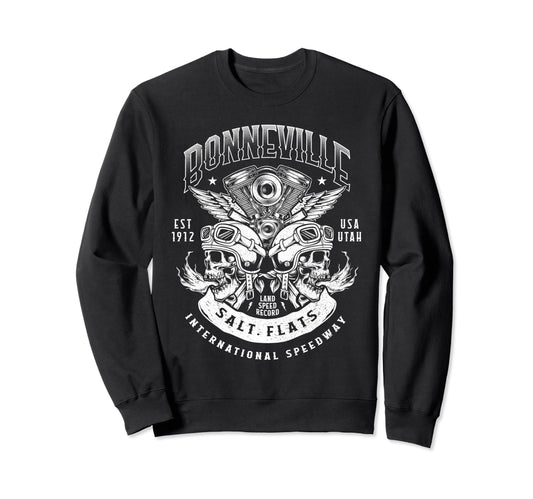 Bonneville Salt Flats Motorcycle Sweatshirt - Novelty Apparel for Adults - T-Shirt, Sweatshirt, Hoodie