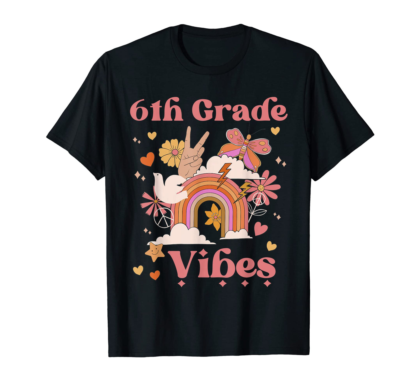 6Th Grade Vibes School Groovy Boho T-Shirt - Novelty Apparel for Adults - T-Shirt, Sweatshirt, Hoodie