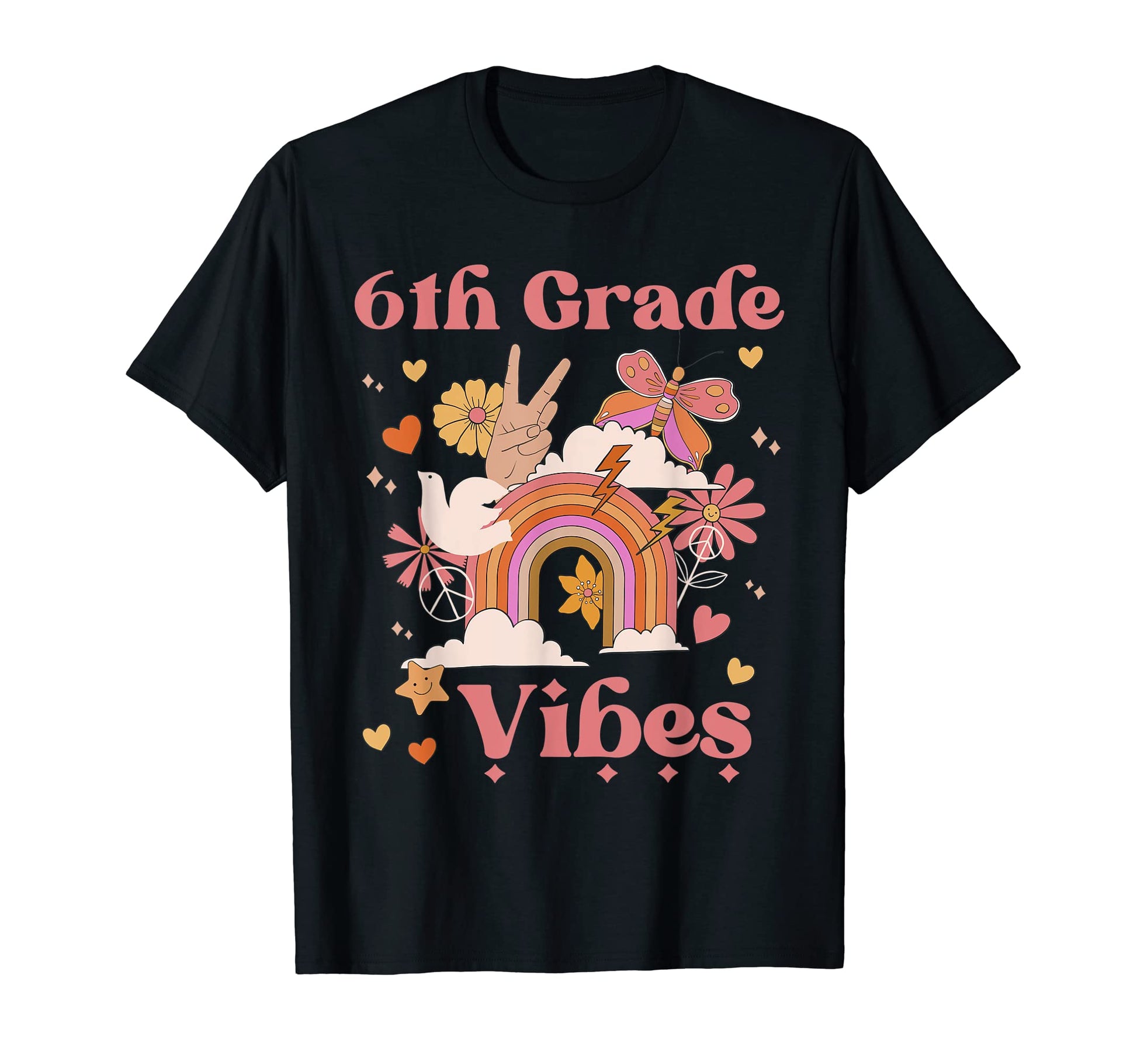 6Th Grade Vibes School Groovy Boho T-Shirt - Novelty Apparel for Adults - T-Shirt, Sweatshirt, Hoodie