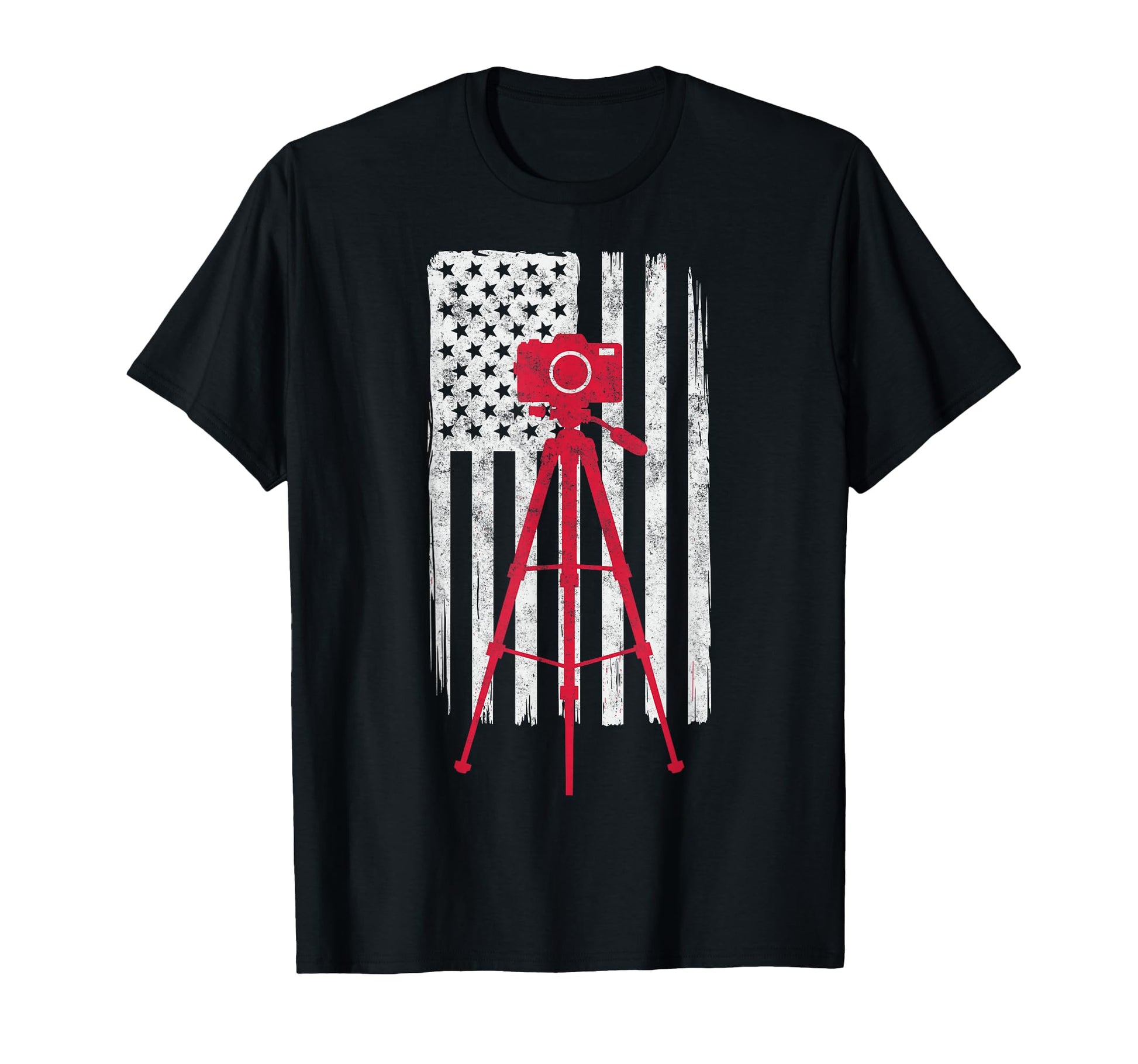 Us Flag Photo Camera Photographer T-Shirt - Aesthetic Graphic Unisex - T-Shirt, Sweatshirt, Hoodie