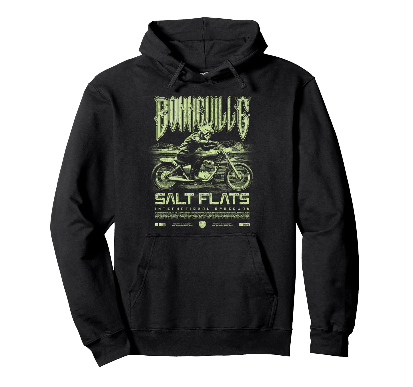 Bonneville Salt Flats Motorcycle Hoodie - Aesthetic Graphic for Adults - T-Shirt, Sweatshirt, Hoodie
