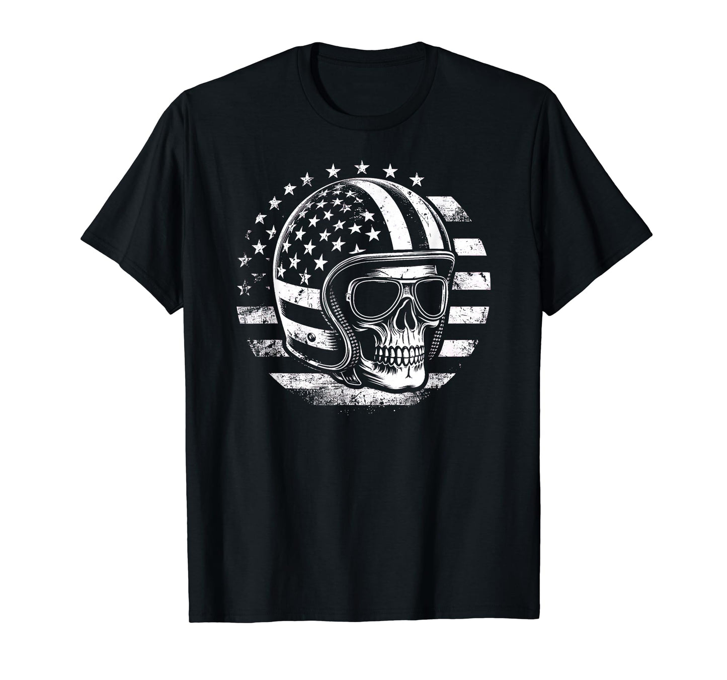 American Motorcycle Rider Skull T-Shirt - Minimalist Print for Adults - T-Shirt, Sweatshirt, Hoodie