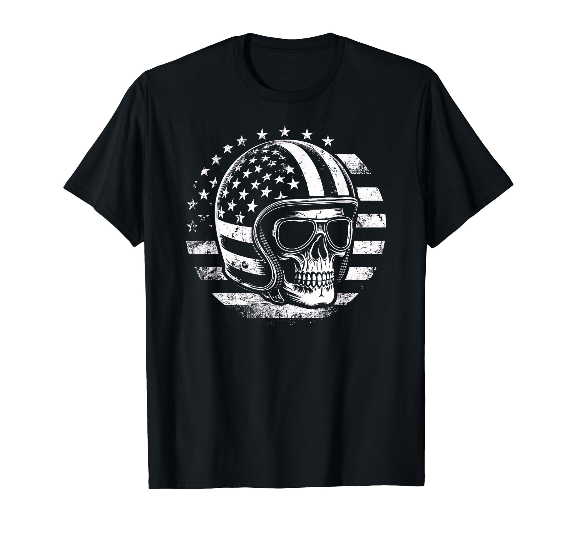 American Motorcycle Rider Skull T-Shirt - Minimalist Print for Adults - T-Shirt, Sweatshirt, Hoodie