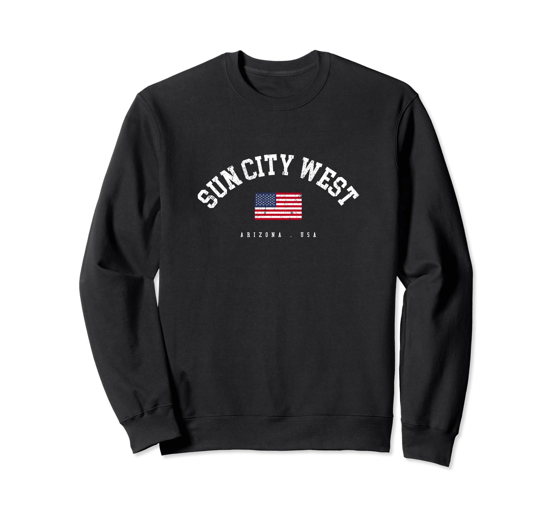 Sun City West Az American Flag Usa Sweatshirt - Novelty Apparel for Adults - T-Shirt, Sweatshirt, Hoodie