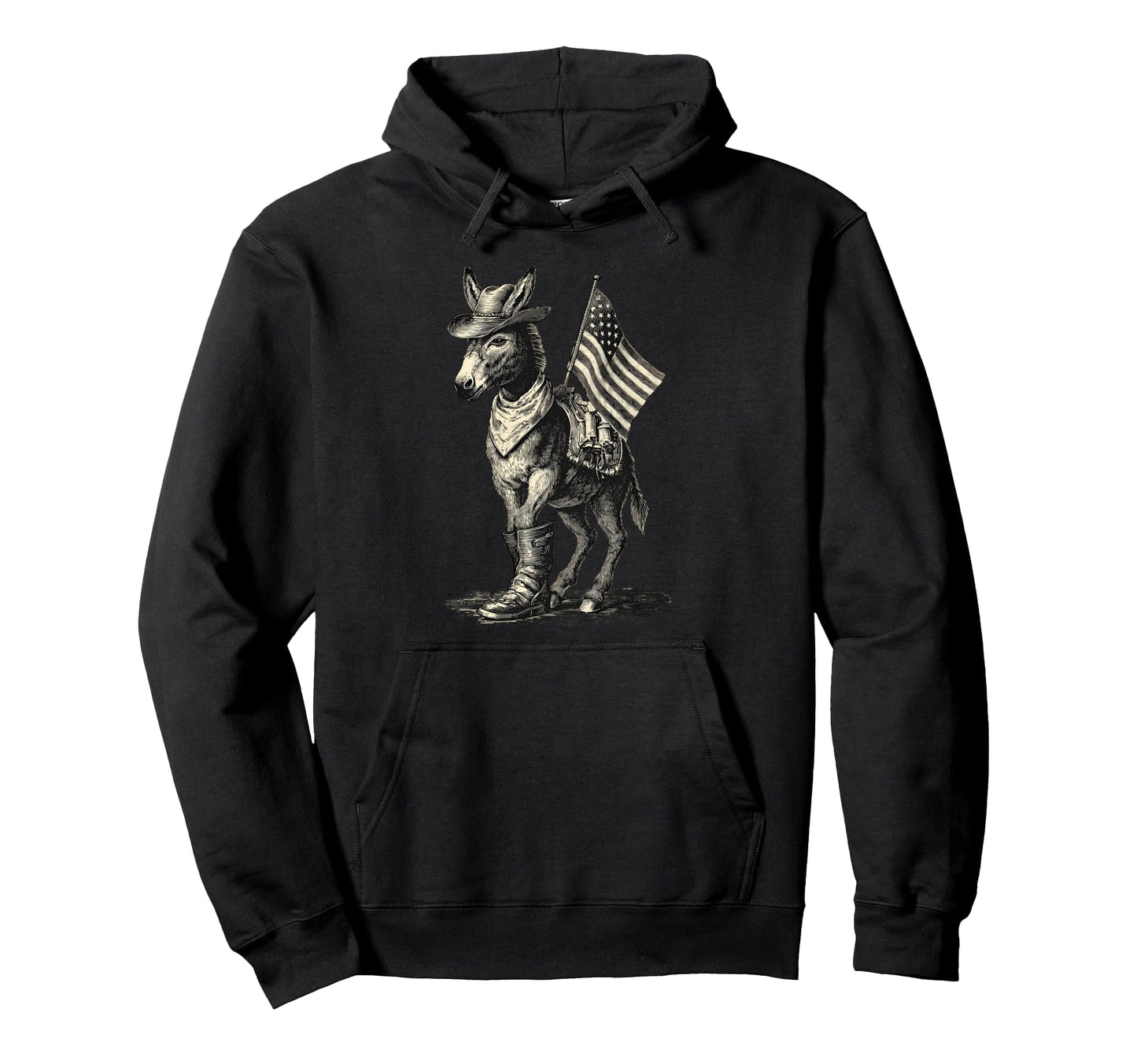 Country Cowboy Donkey Rodeo Cowgirl Hoodie - Aesthetic Graphic for Adults - T-Shirt, Sweatshirt, Hoodie
