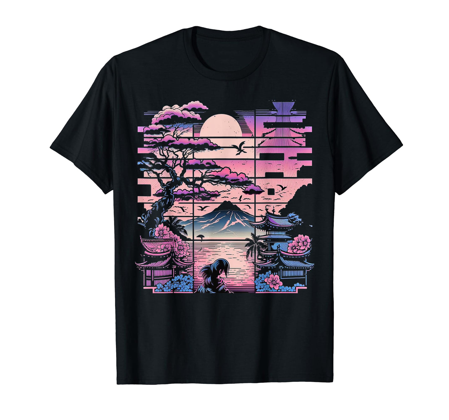 Japan Aesthetic Vaporwave Cherry Blossom T-Shirt - Novelty Apparel Unisex - T-Shirt, Sweatshirt, Hoodie