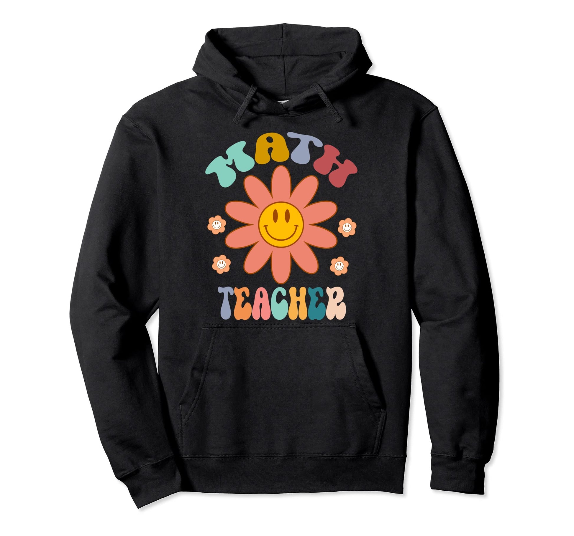 Funny Math Teacher Rainbow Back To Hoodie - Aesthetic Graphic for Adults - T-Shirt, Sweatshirt, Hoodie